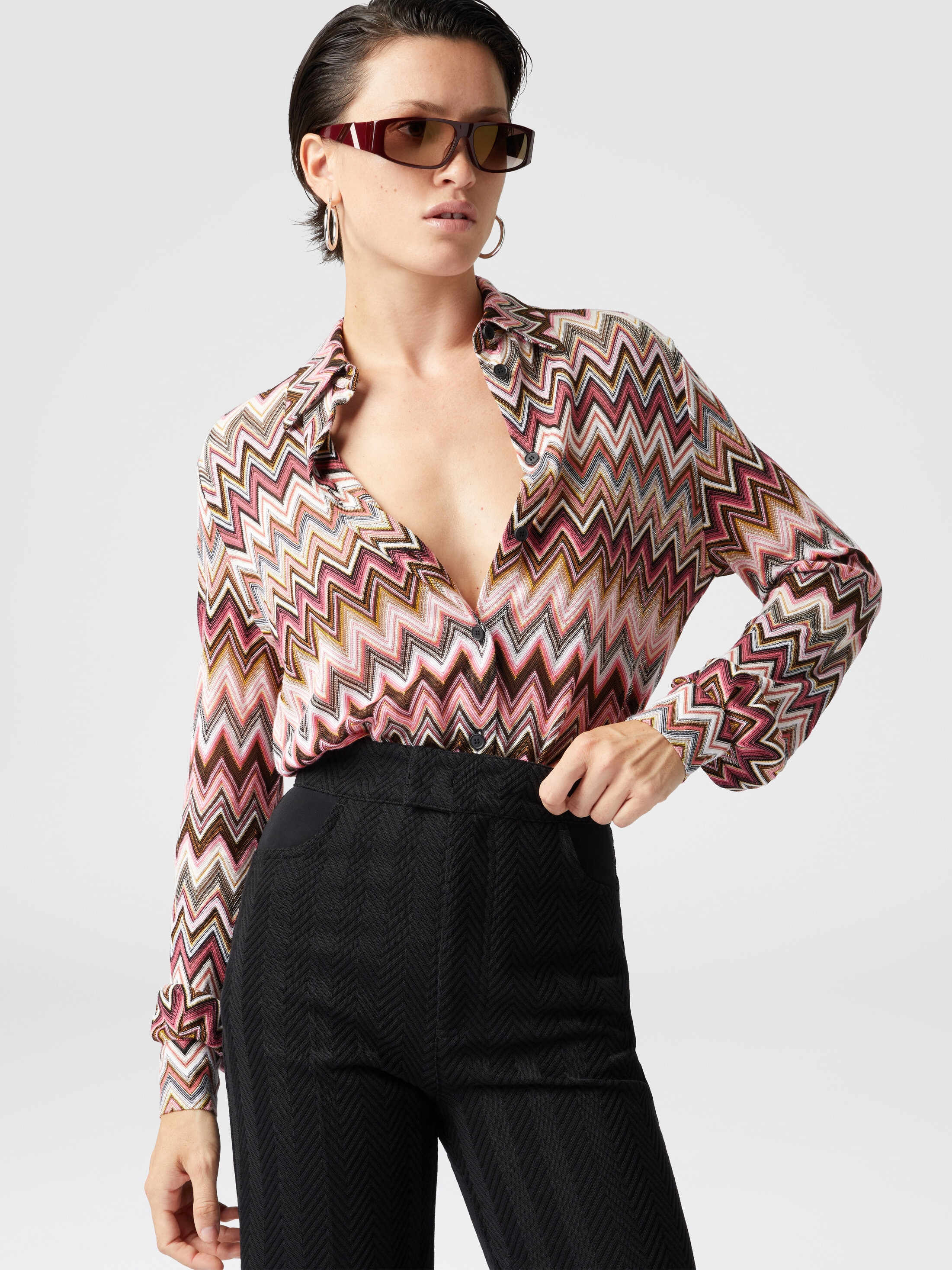 Zig zag cotton and viscose shirt Multicoloured | Missoni