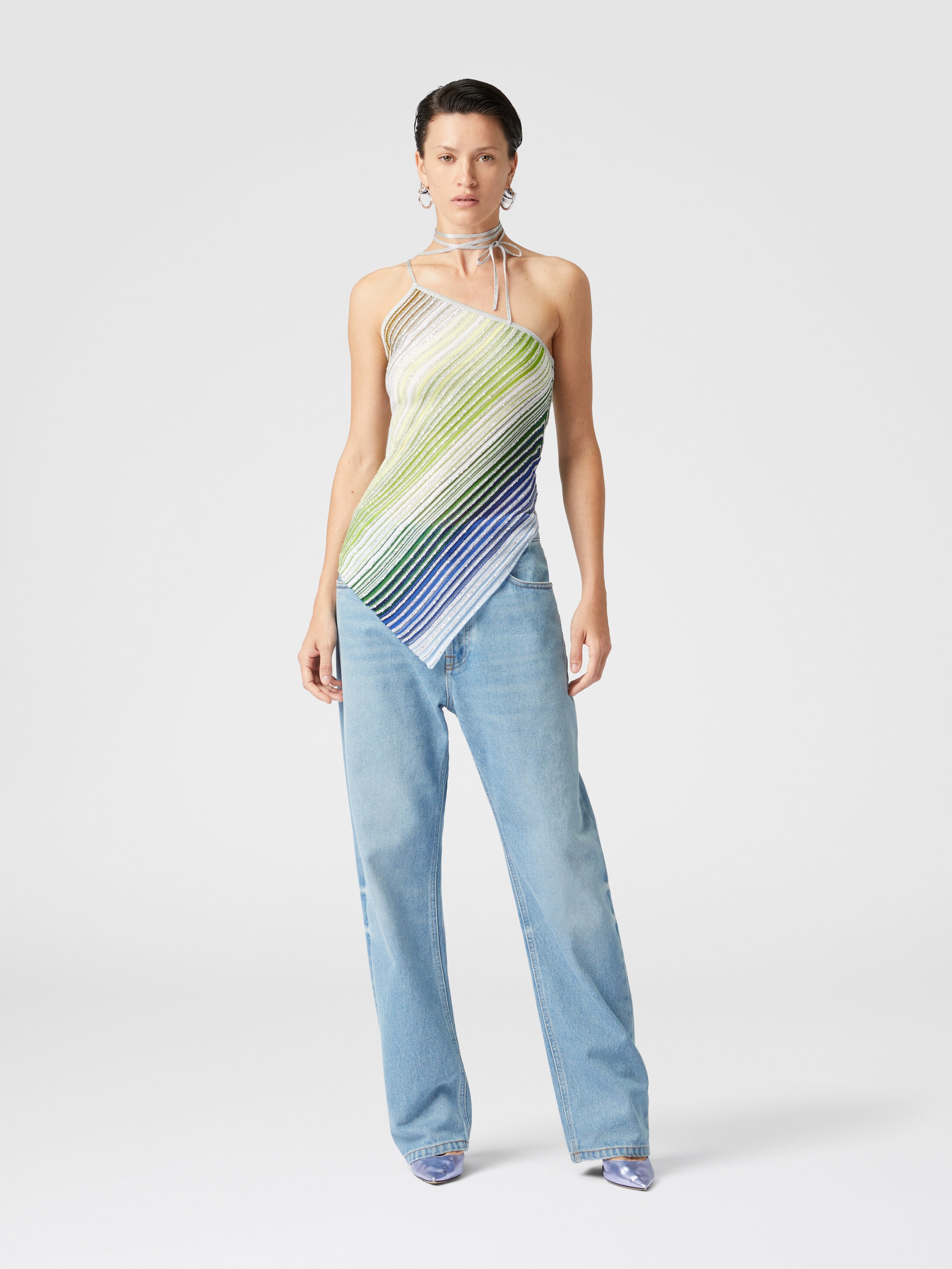 美品✨️UN3D TRIVIAL BORDER ASYMME KNIT TOP UN3D.♡TRIVIAL BORDER ASYMME KNIT TOP