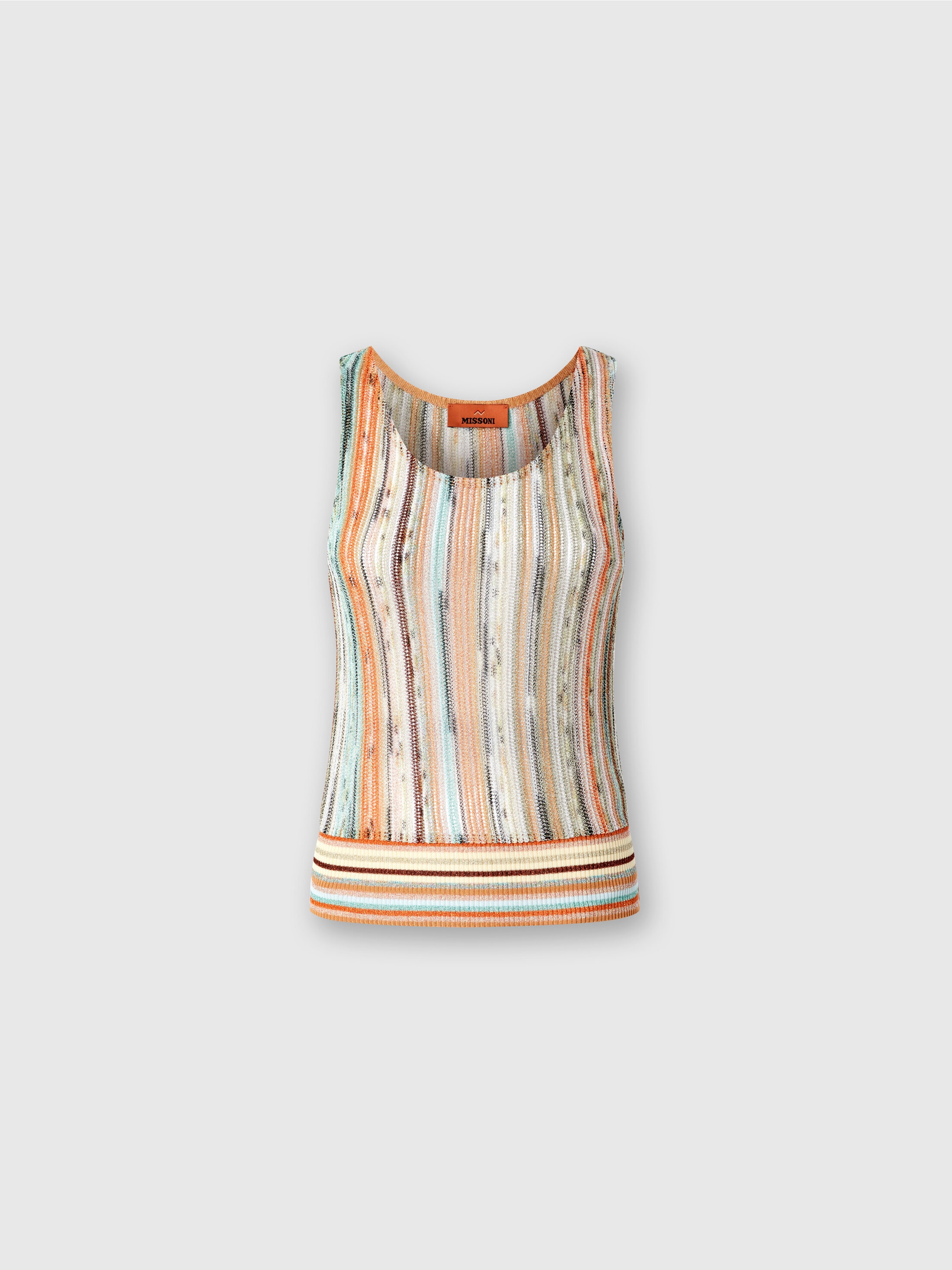 Shop Missoni Ärmelloses Oberteil Aus Gestreifter Lamé-viskose Mit Slub In Multicoloured