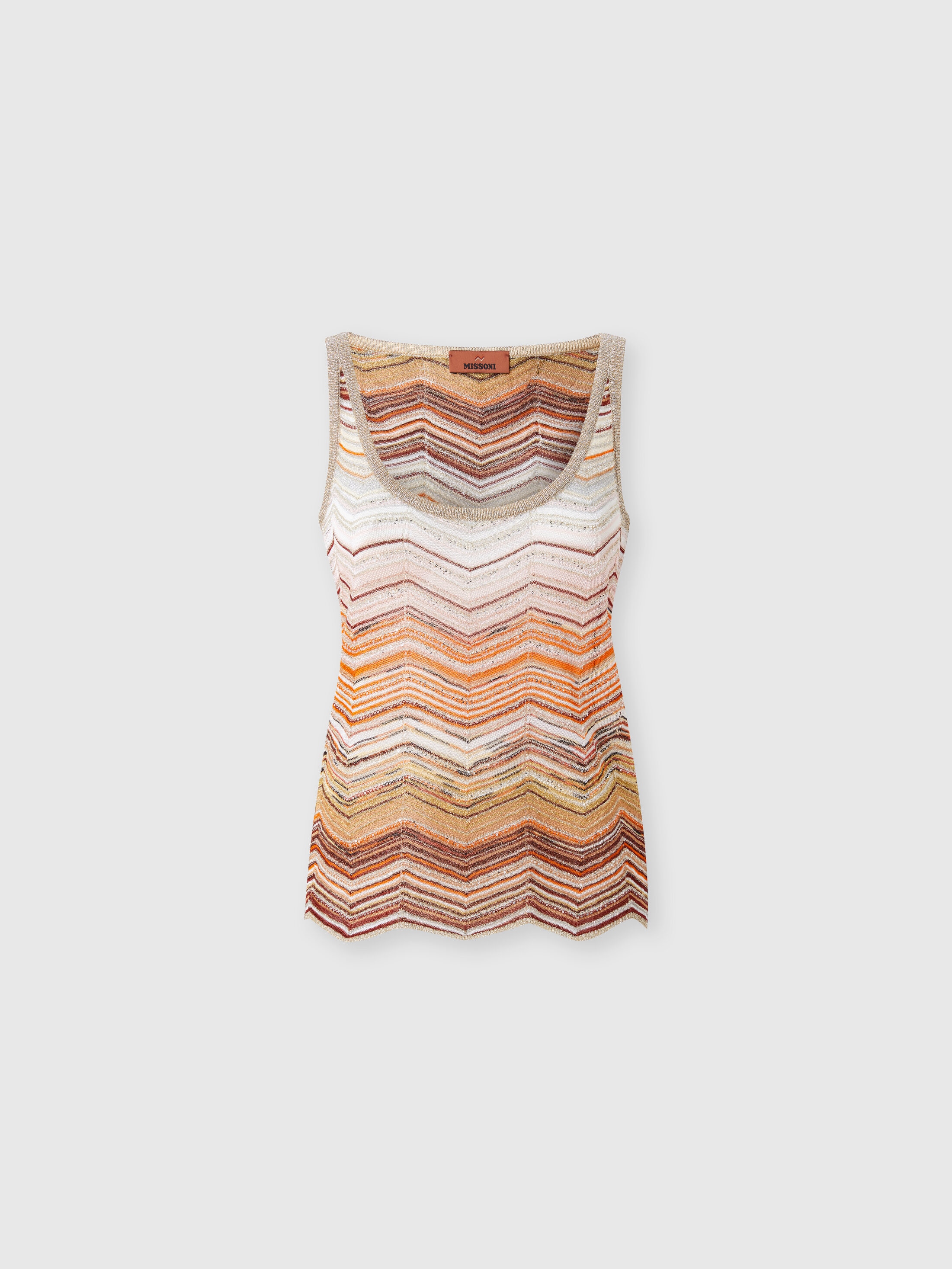 Shop Missoni Tanktop Aus Chevron-lamé Mit Pailletten In Multicoloured