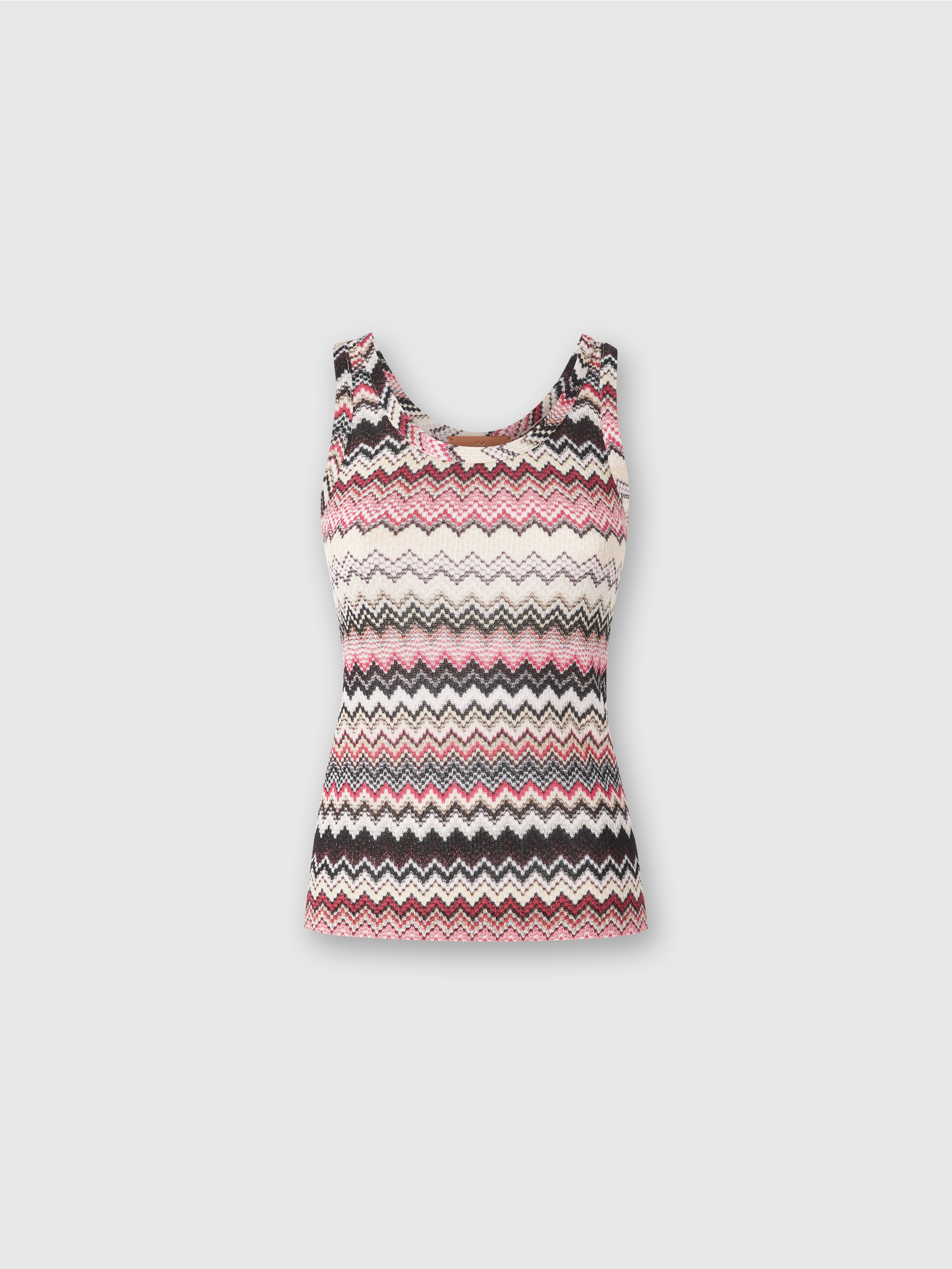 MISSONI TANKTOP MIT ZICKZACKMUSTER AUS LAMÉ MIT GEZACKTEM LAMÉ-MUSTER 