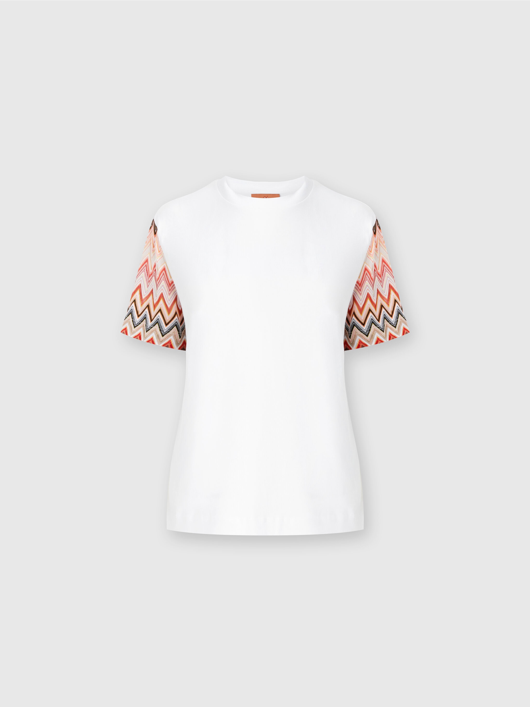 MISSONI T-SHIRT MIT RUNDHALSAUSSCHNITT UND ZICK-ZACK-STRICKÄRMELN 