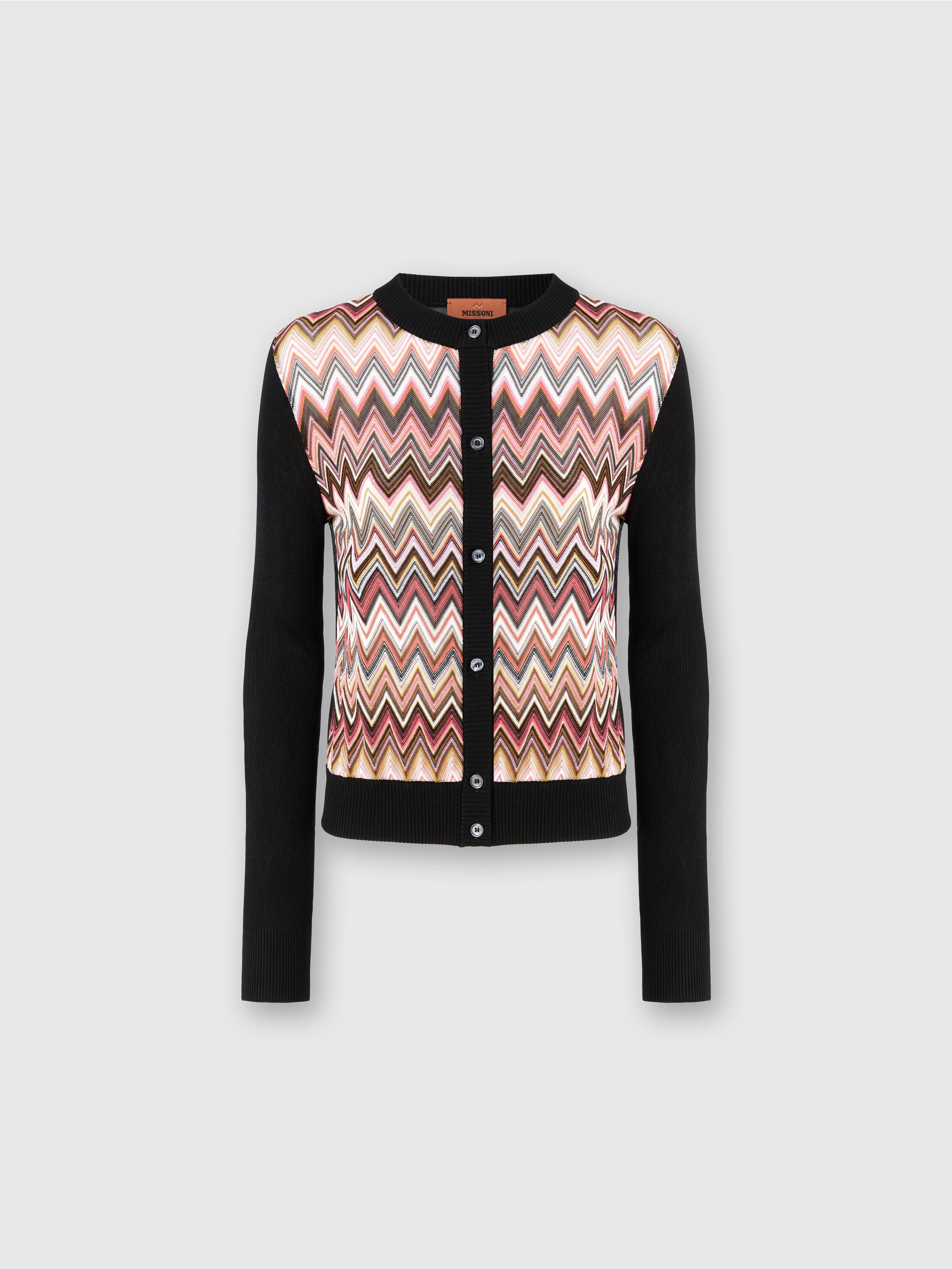 Missoni Chevron-insert Cardigan In Black
