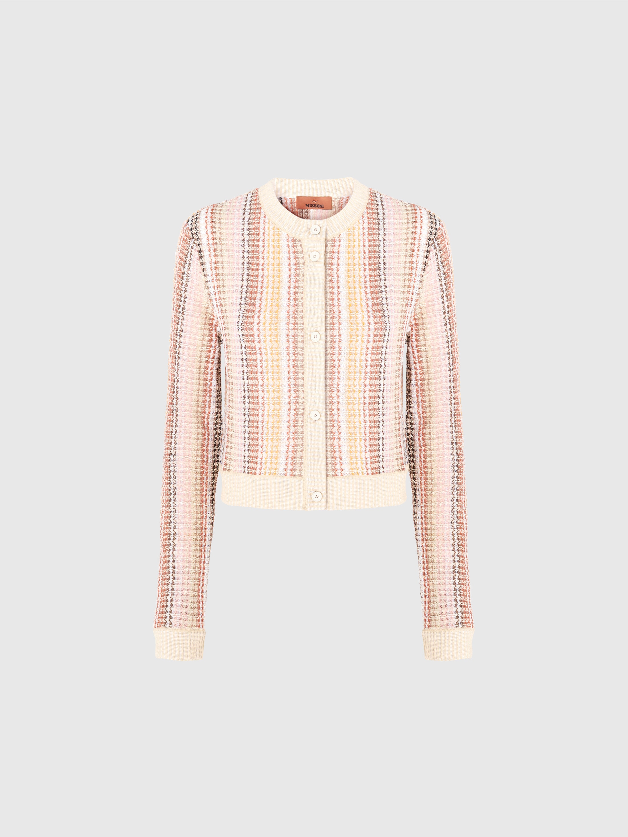 MISSONI CARDIGAN MIT RUNDHALSAUSSCHNITT AUS EINER BAUMWOLLMISCHUNG MIT CAPERDONI-MOTIV 