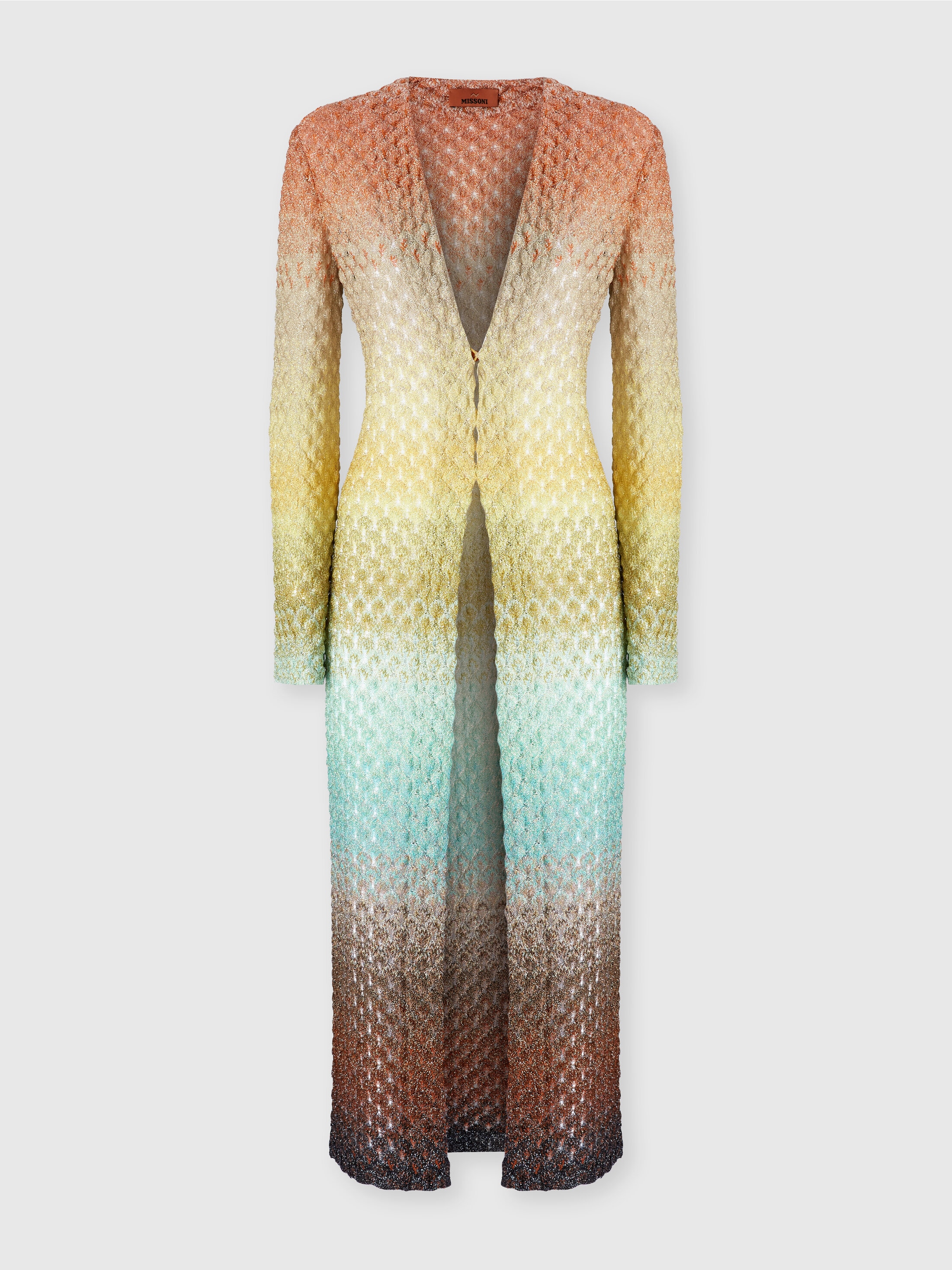 Missoni Long Cardigan In Lace And Lamé In Multicoloured