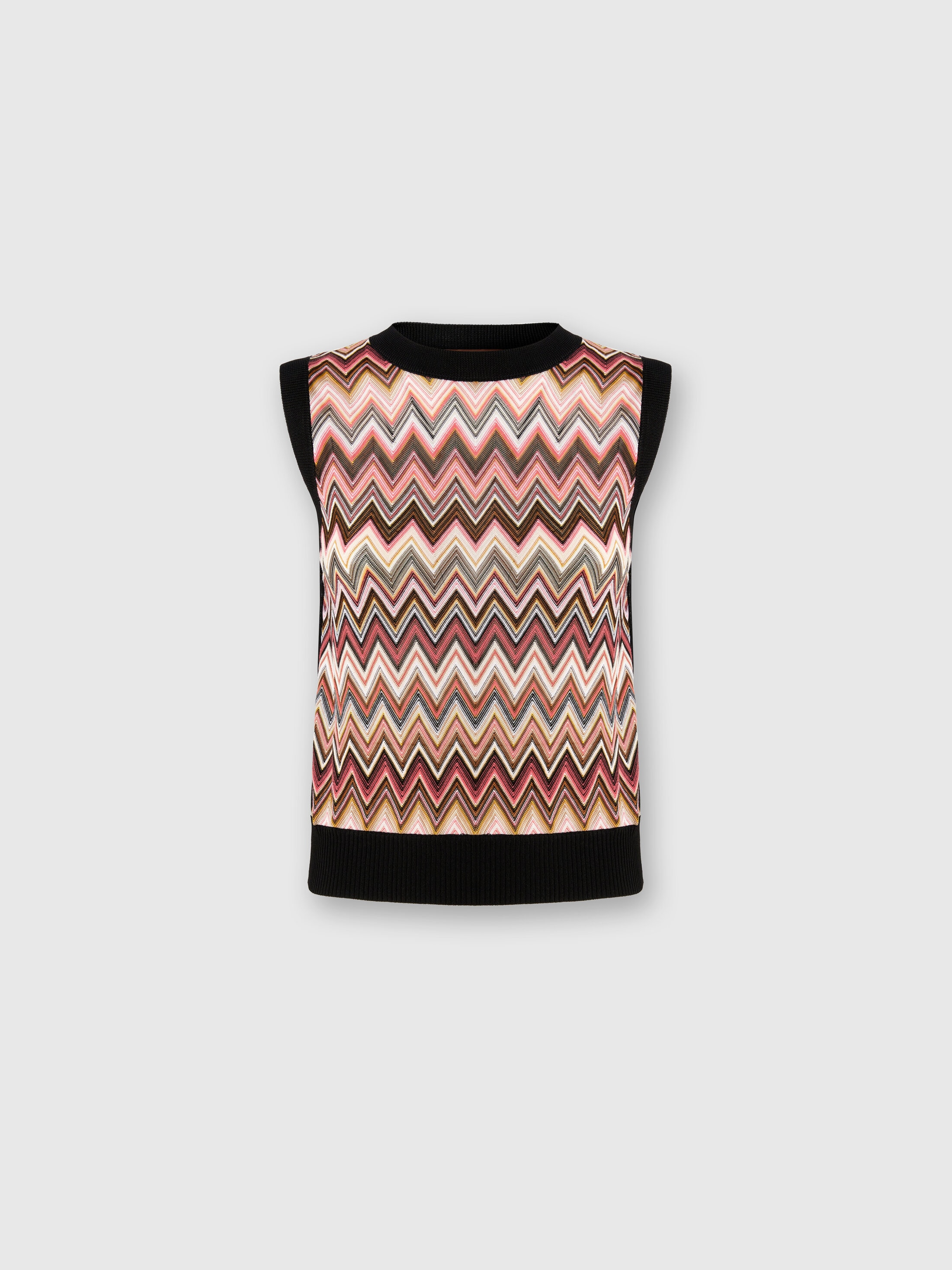 MISSONI WESTE MIT RUNDHALSAUSSCHNITT AUS EINER VISKOSEMISCHUNG MIT CHEVRON-EINSATZ 