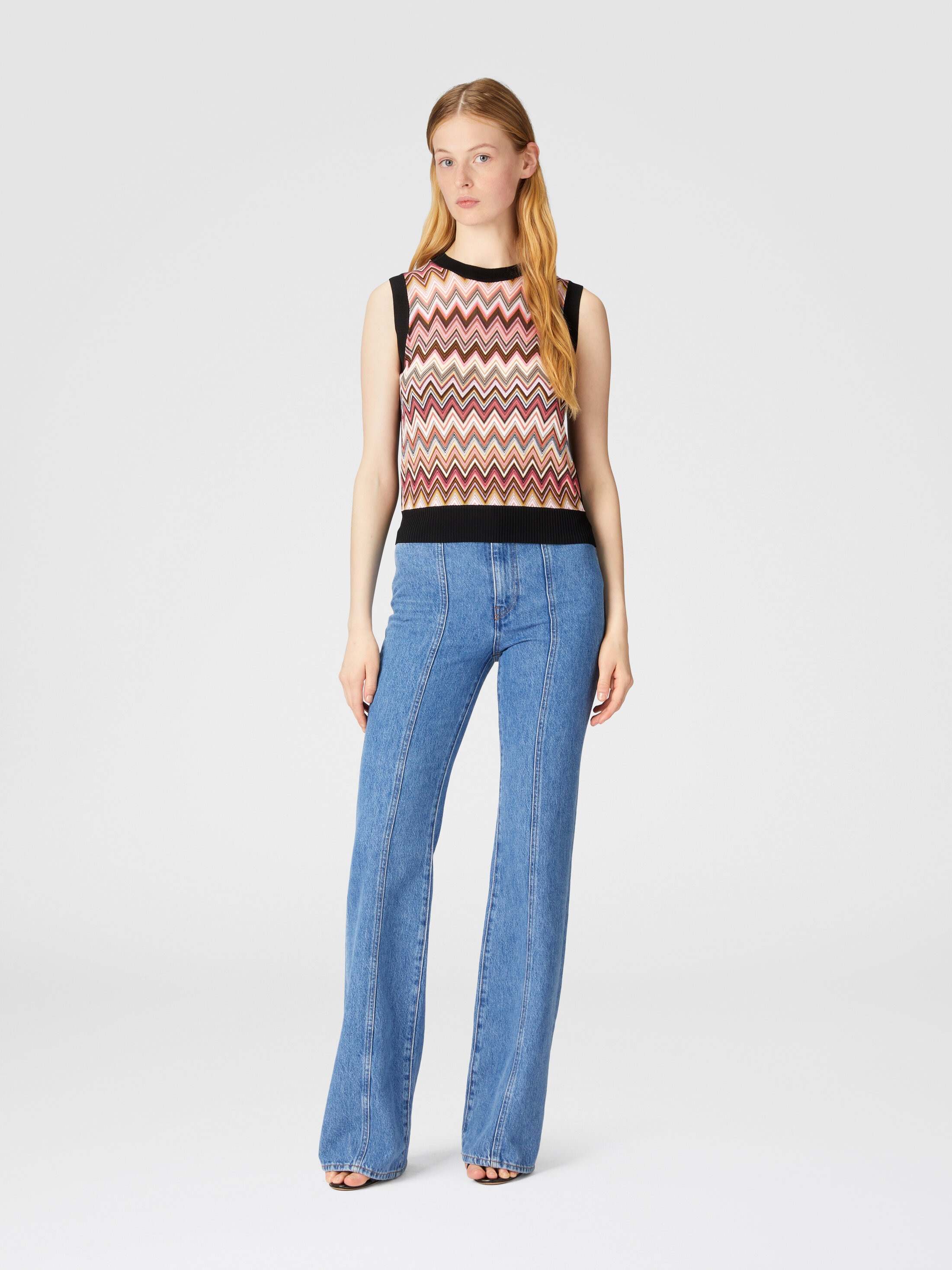 【関税込み】missoni CHEVRON VEST Viscose-blend crewneck vest with chevron insert