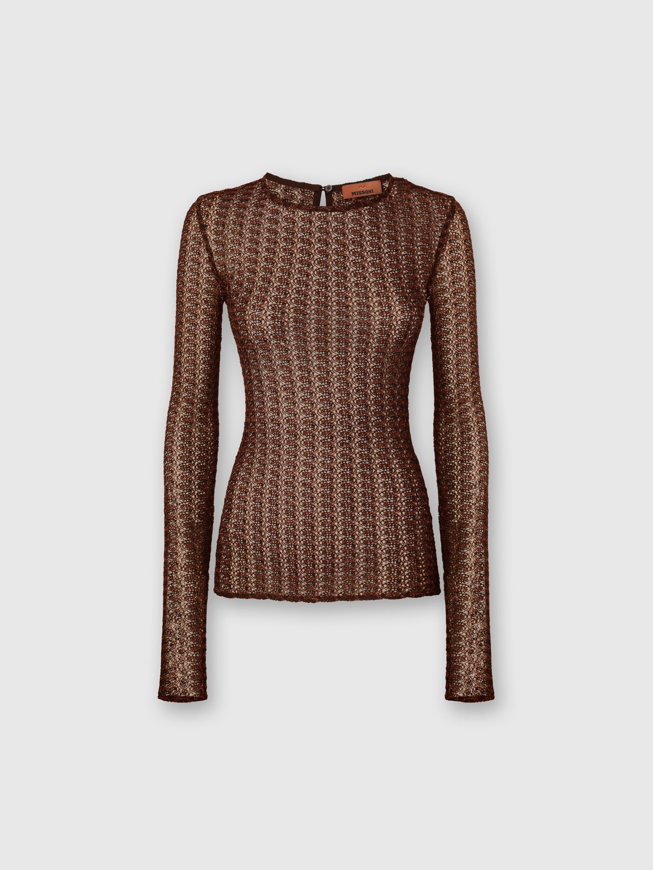 MISSONI PULLOVER MIT KRAGEN AUS VISKOSE-LAMÉ-SPITZENMOTIV 
