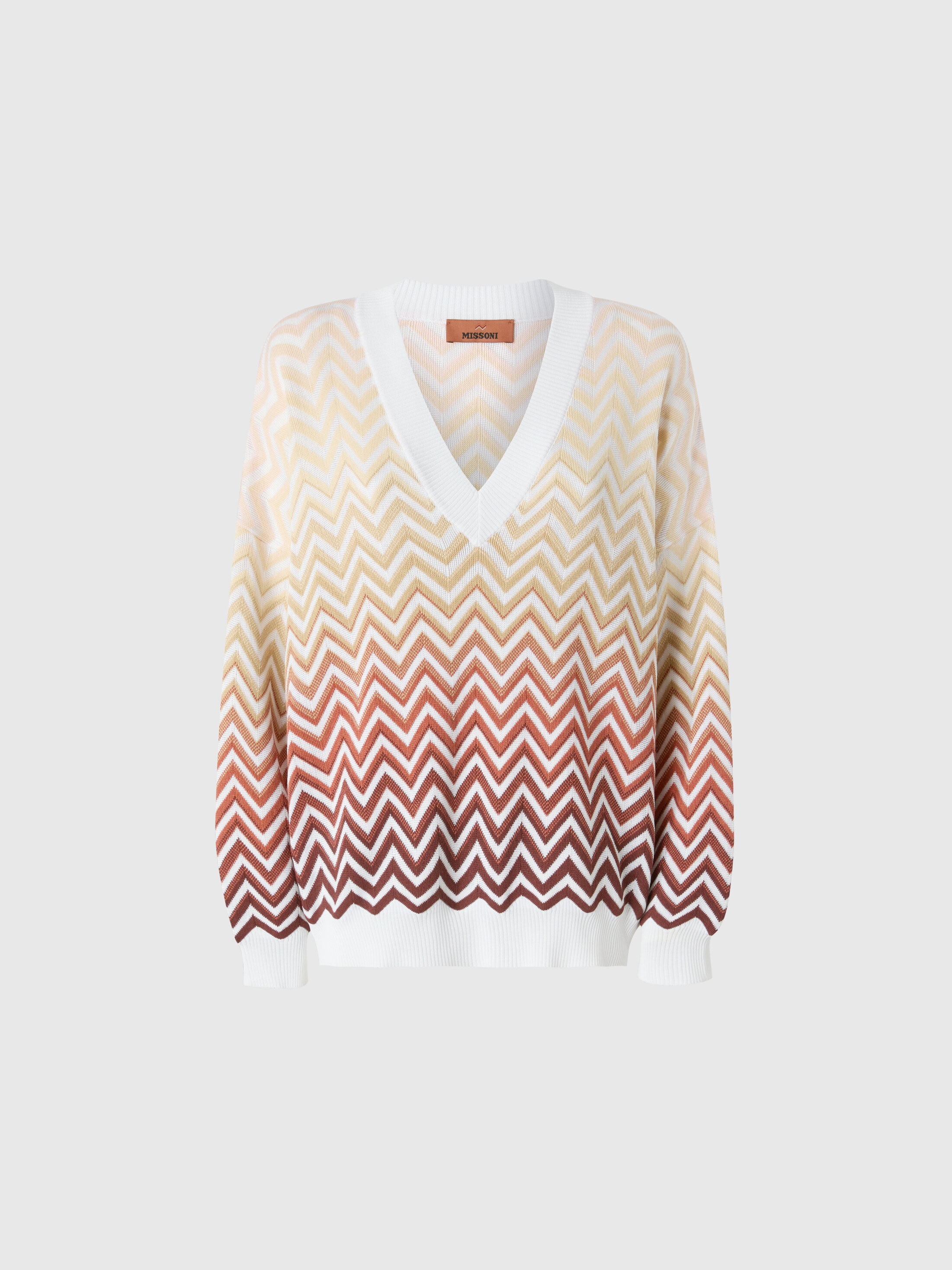 MISSONI OVERSIZE-PULLOVER MIT DÉGRADÉ-CHEVRON UND V-AUSSCHNITT 