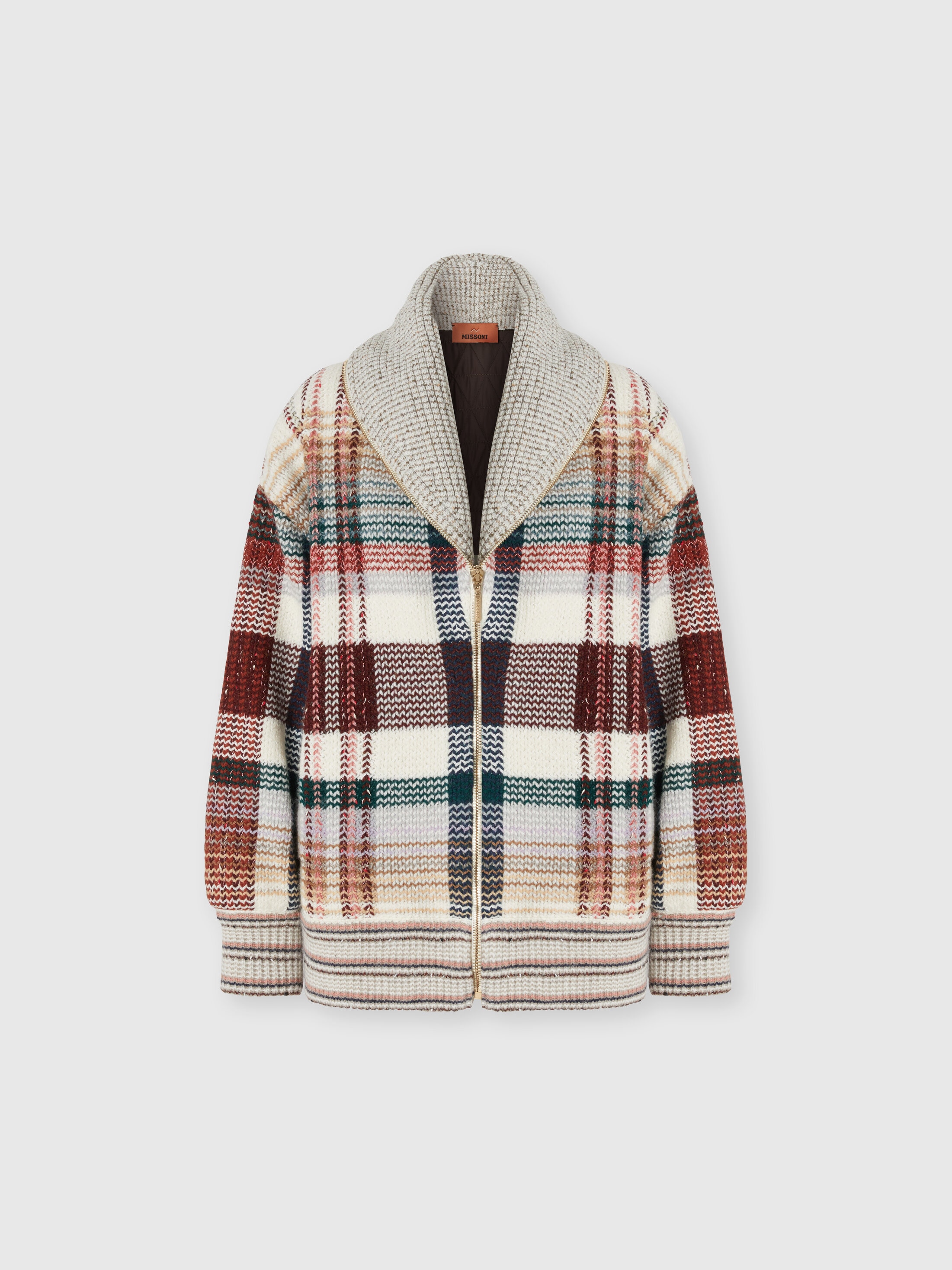 Missoni Quilted Jacket With Check Pattern In Brown