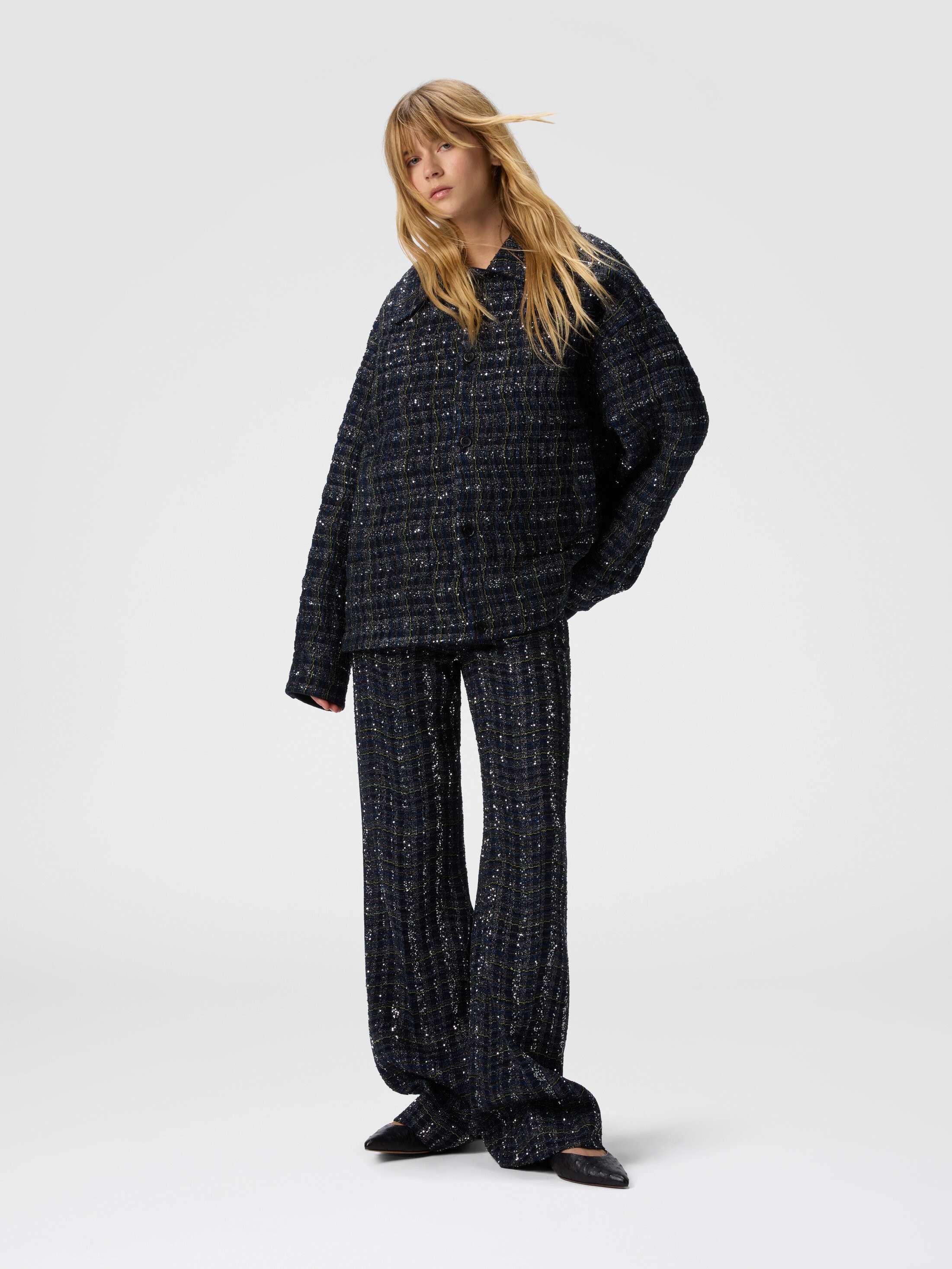 Overshirt with wave check pattern Blue | Missoni