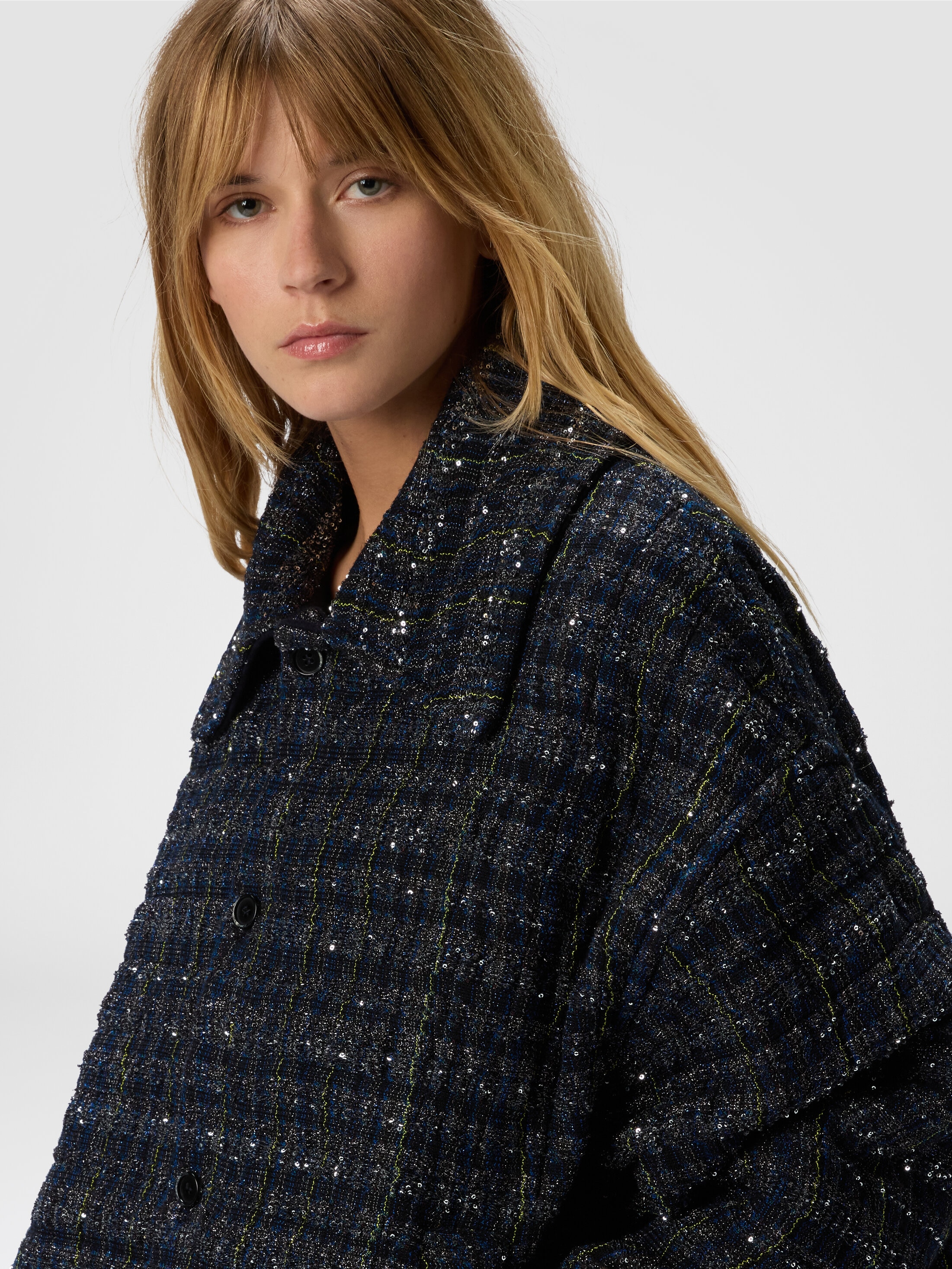 Overshirt with wave check pattern Blue | Missoni