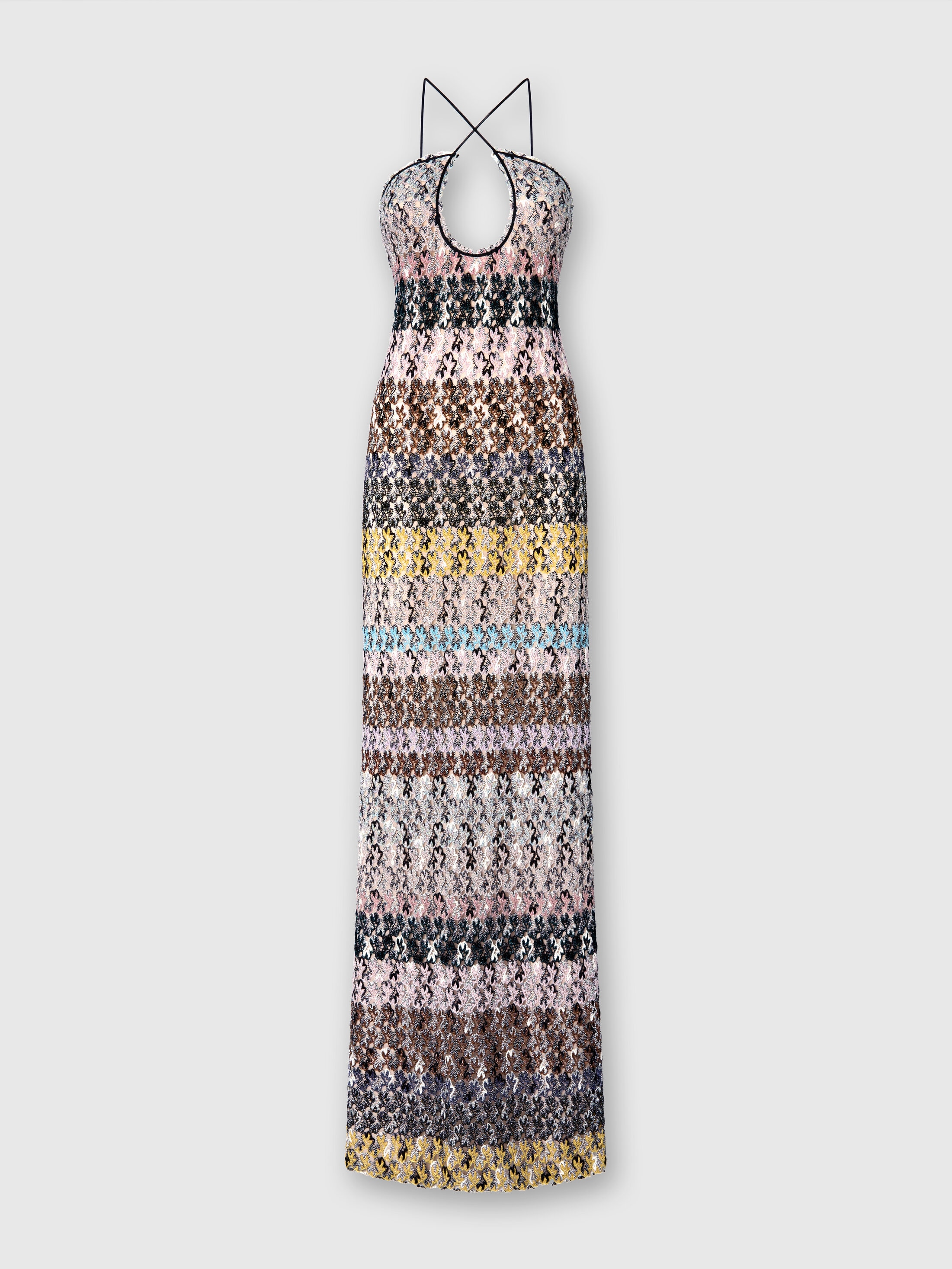 新品未使用　パメオポーズ　NERD PATTERN LONG DRESS Long dress in zig zag lamé viscose blend