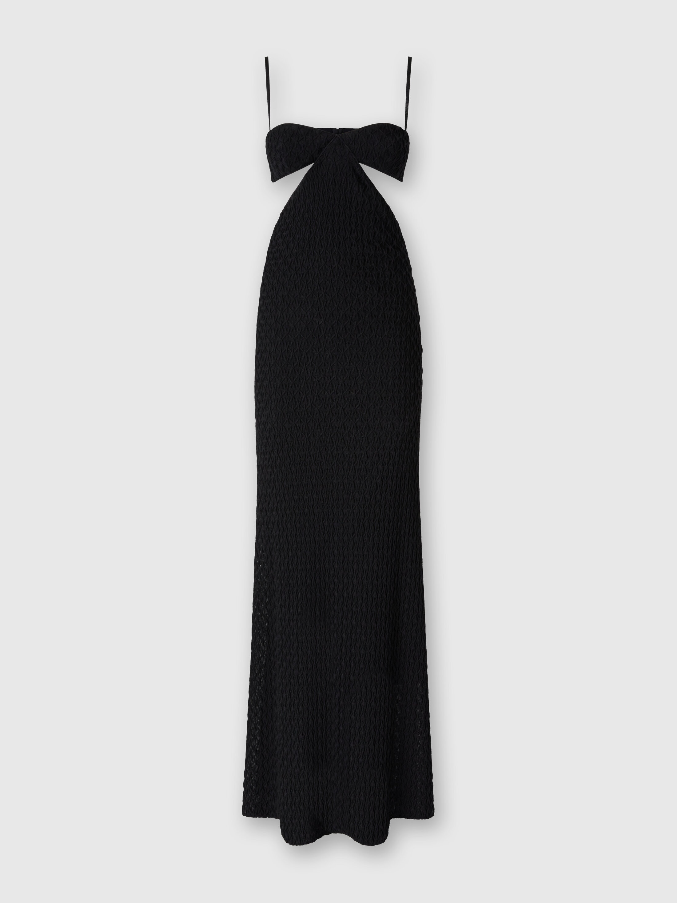 Missoni Cut-out Long Dress With Embossed Lace In Black