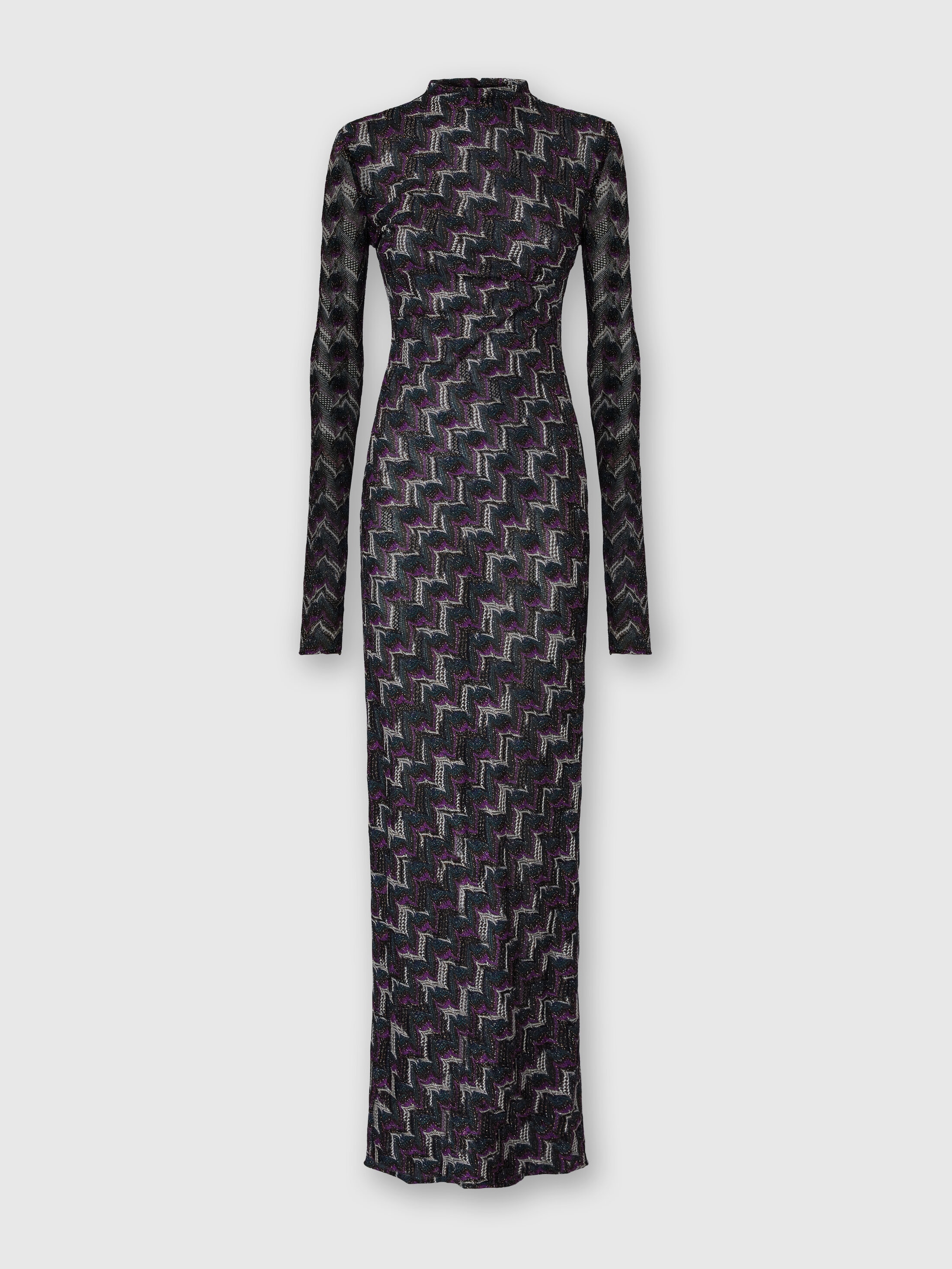 Missoni High-neck Long Dress With Embroidered Lace In Black