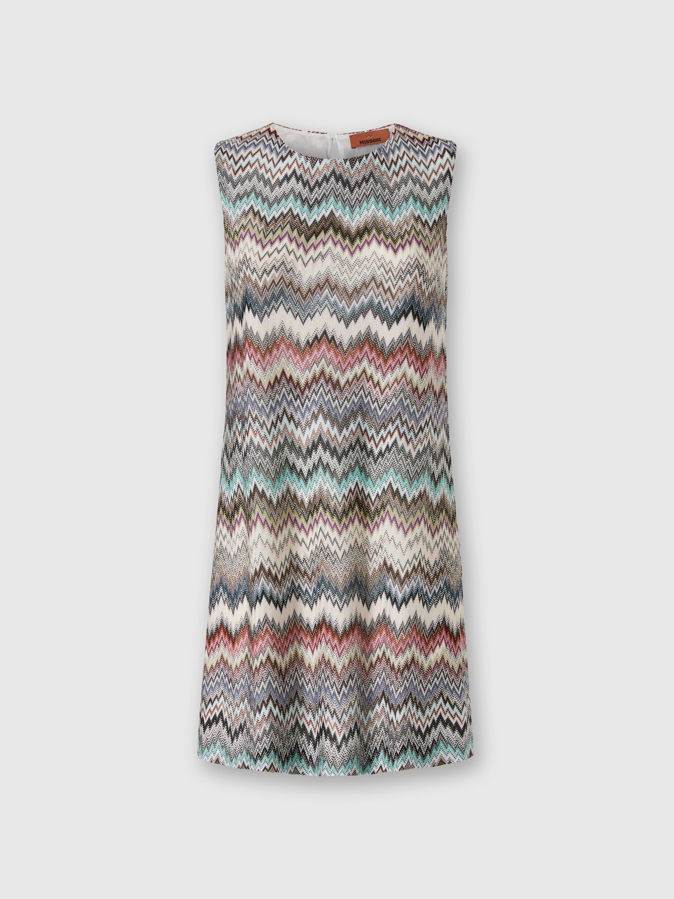 Crew Neck Mini Dress with Snake Pattern Multicoloured | Missoni