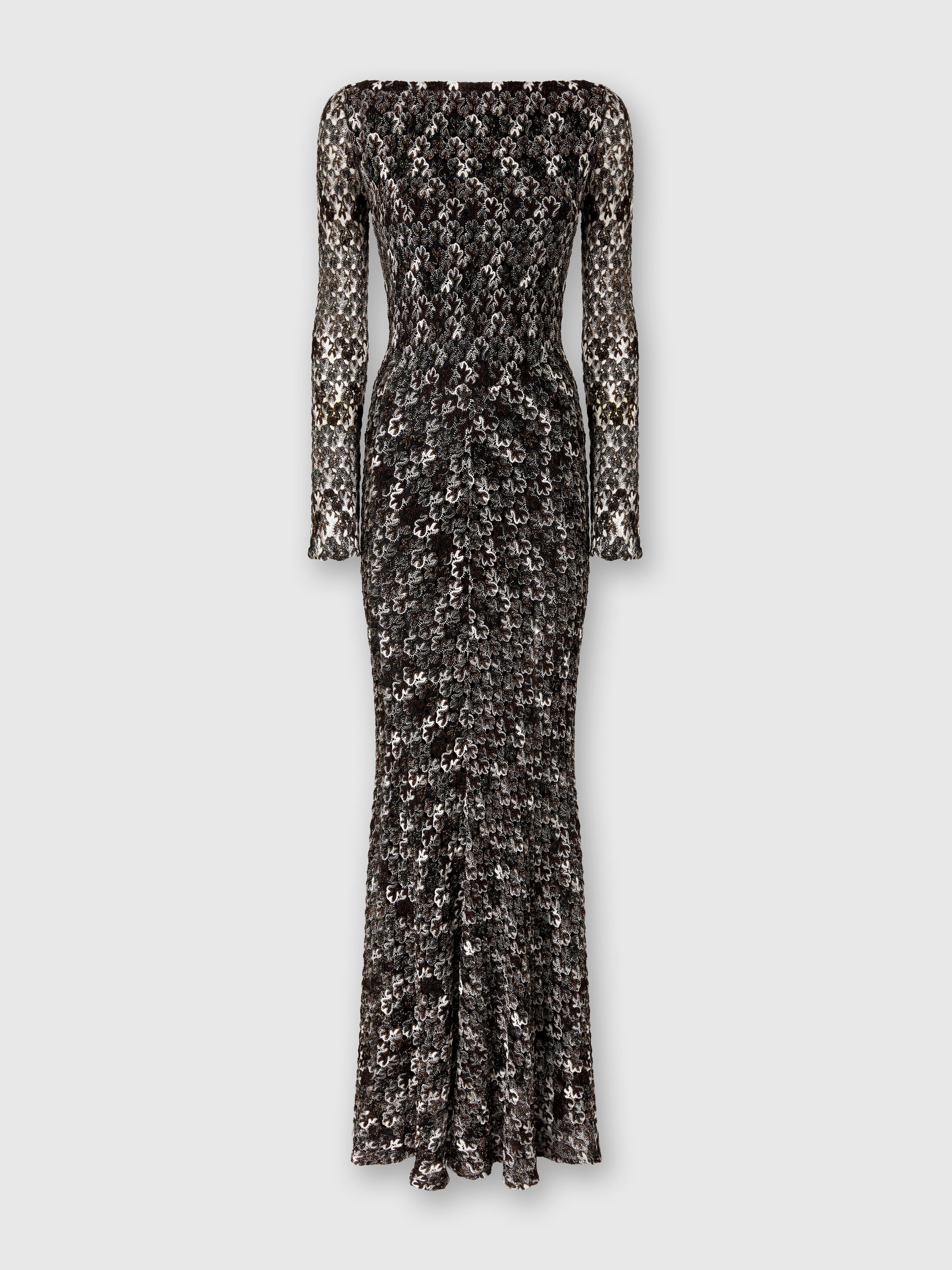 Missoni Long Double Layer Boat Neck Dress Dresses Multicolor In Black