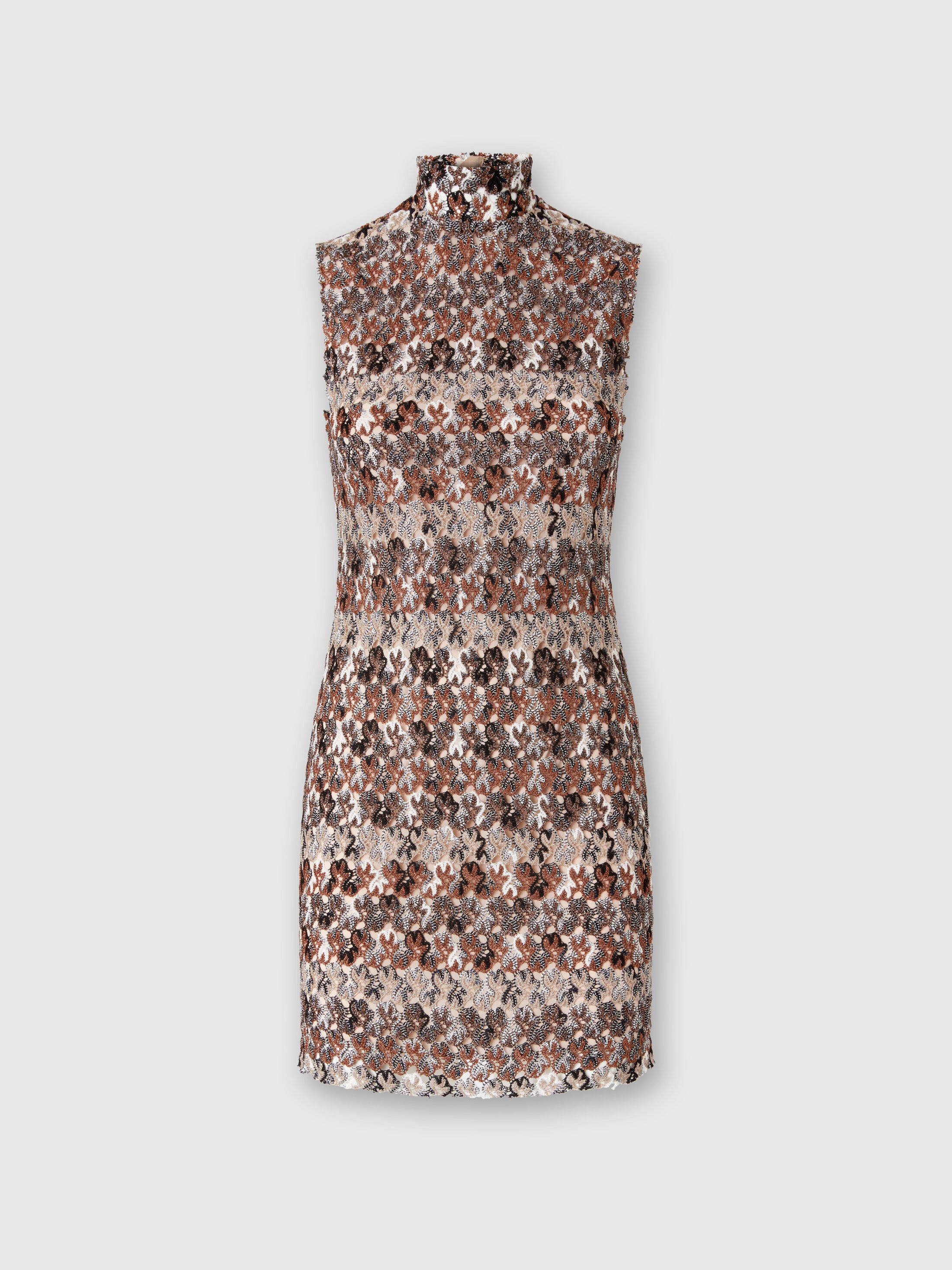 Missoni Minikleid Mit Stehkragen Aus Strukturierter Spitze In Multi