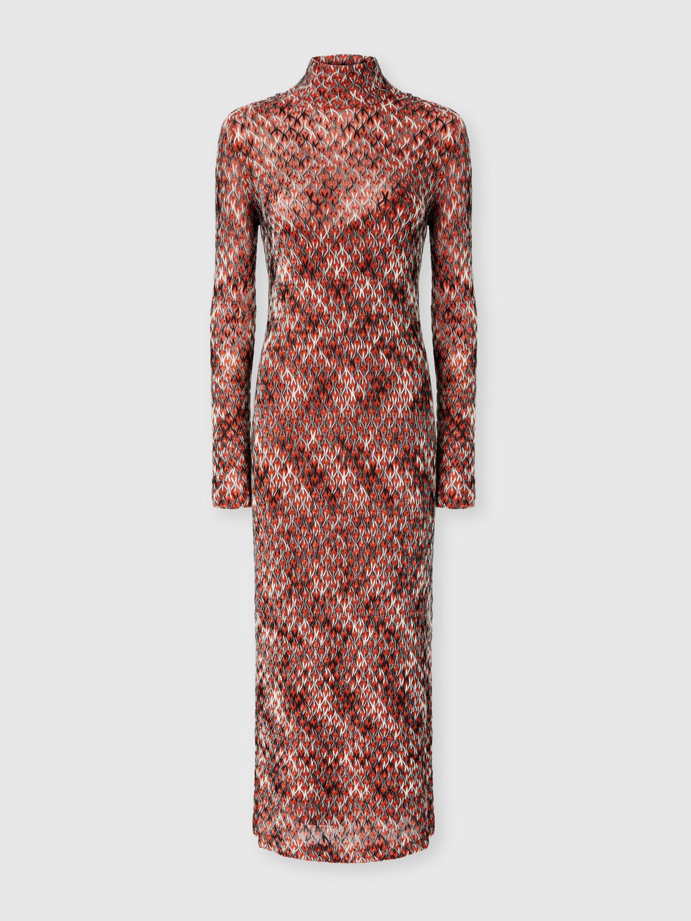 Missoni Langes Kleid Mit Stehkragen Aus Flammspitze In Multi