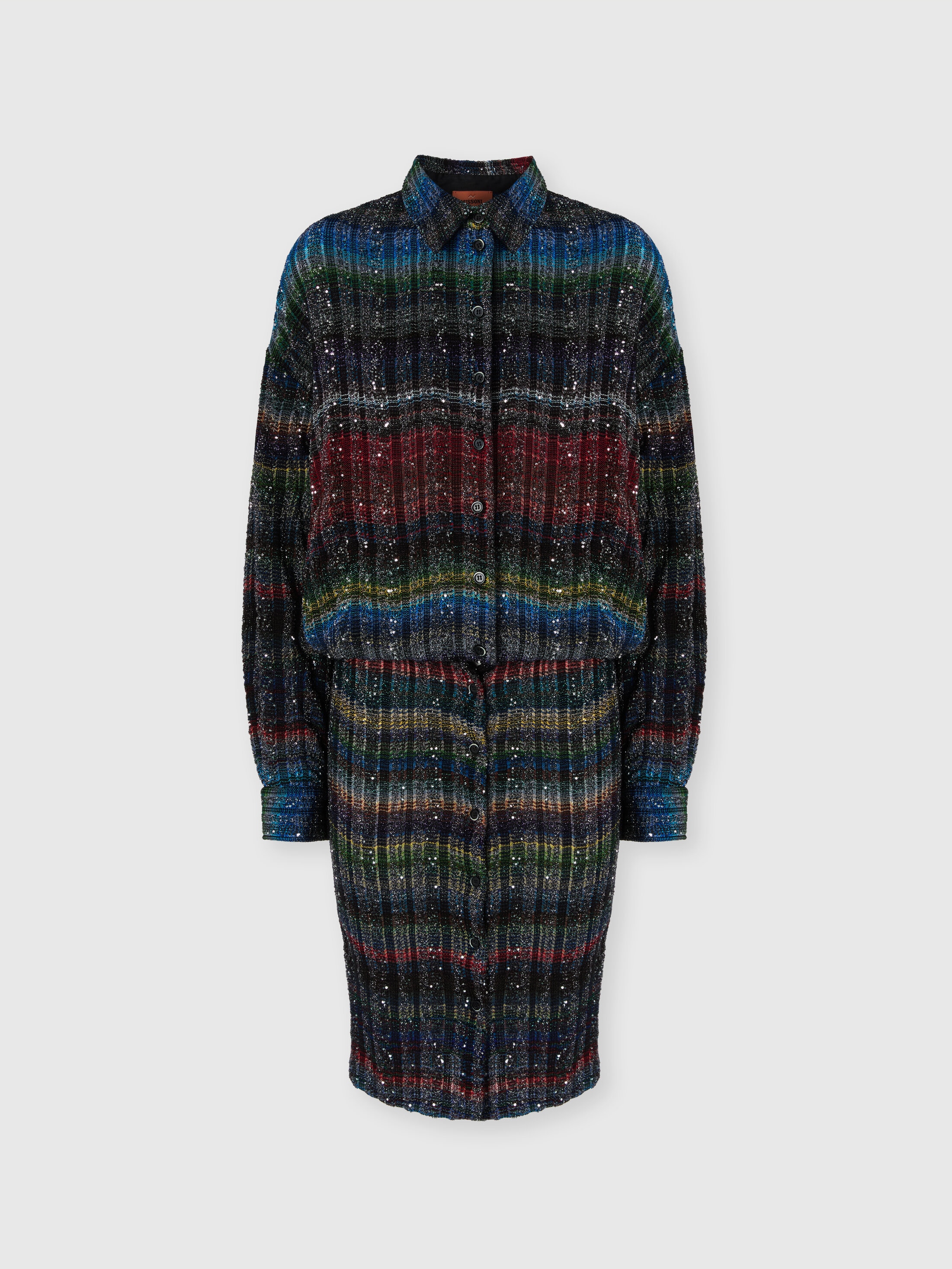 Missoni Midi Dress With V-neck And Wave Pattern In Multi