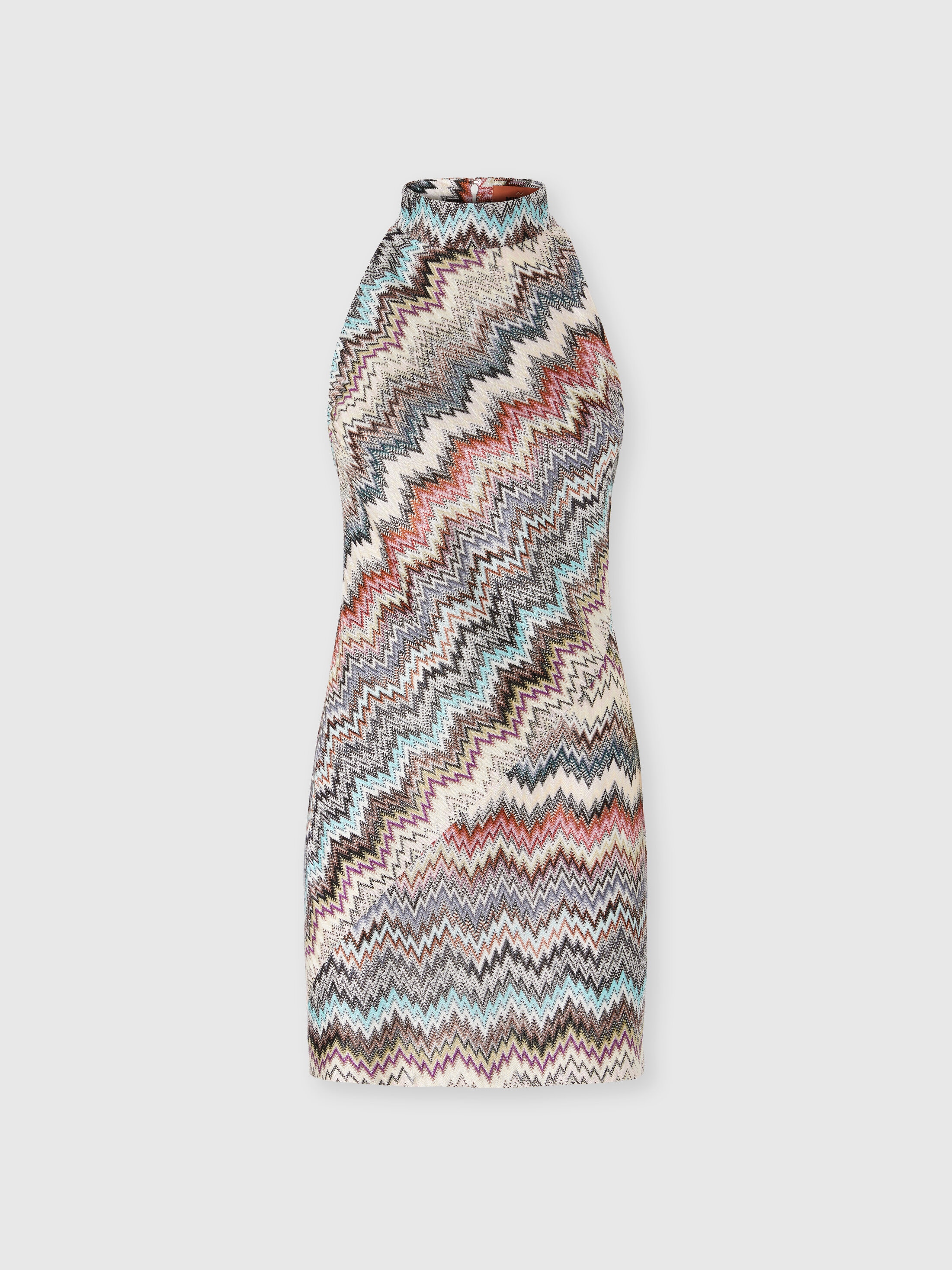 Missoni Mini Dress With Halter Neckline And Raschel Detailing In Multi