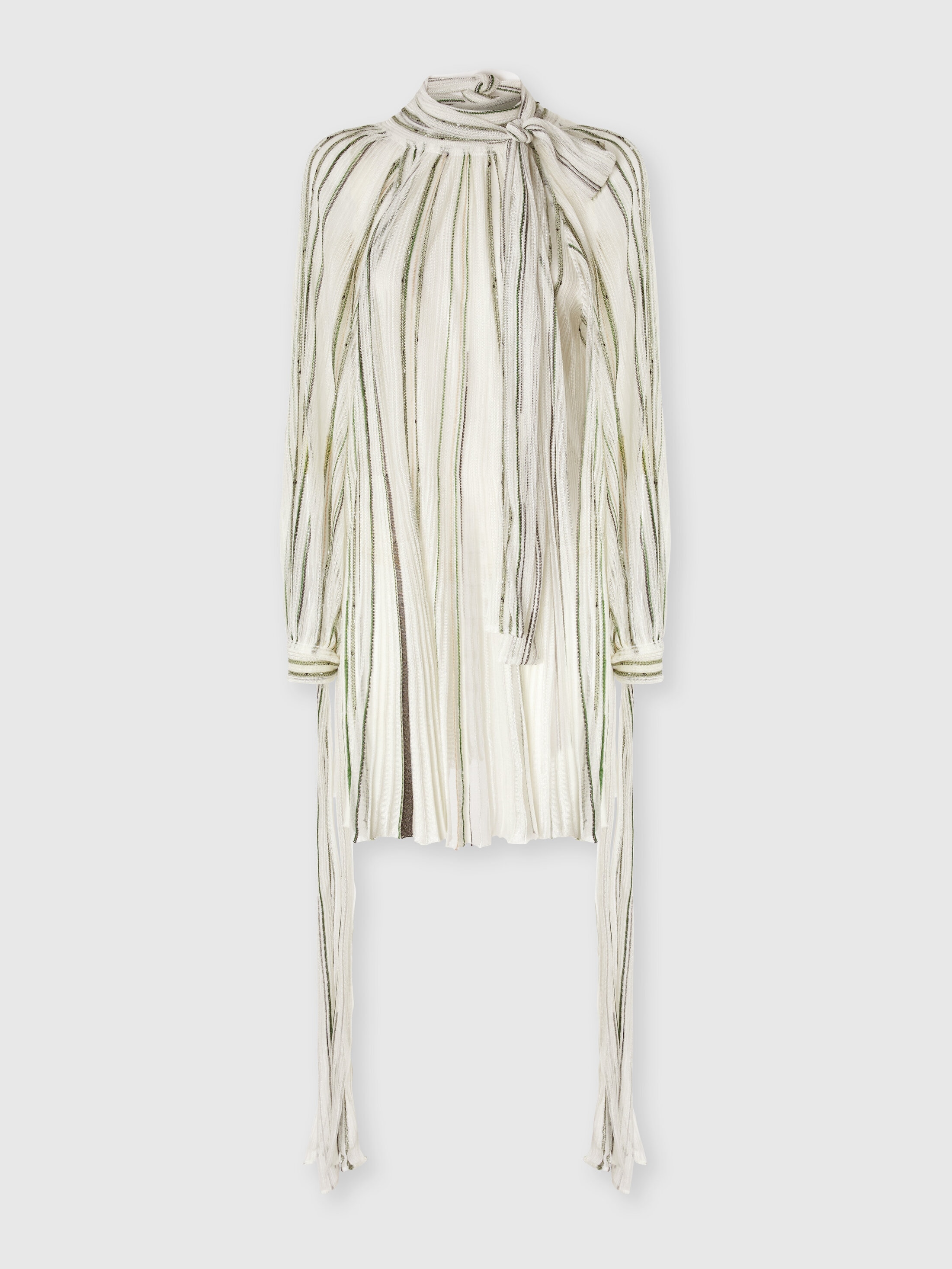 Missoni Mini Dress With Striped Sash And Lamé Threads In Animal Print