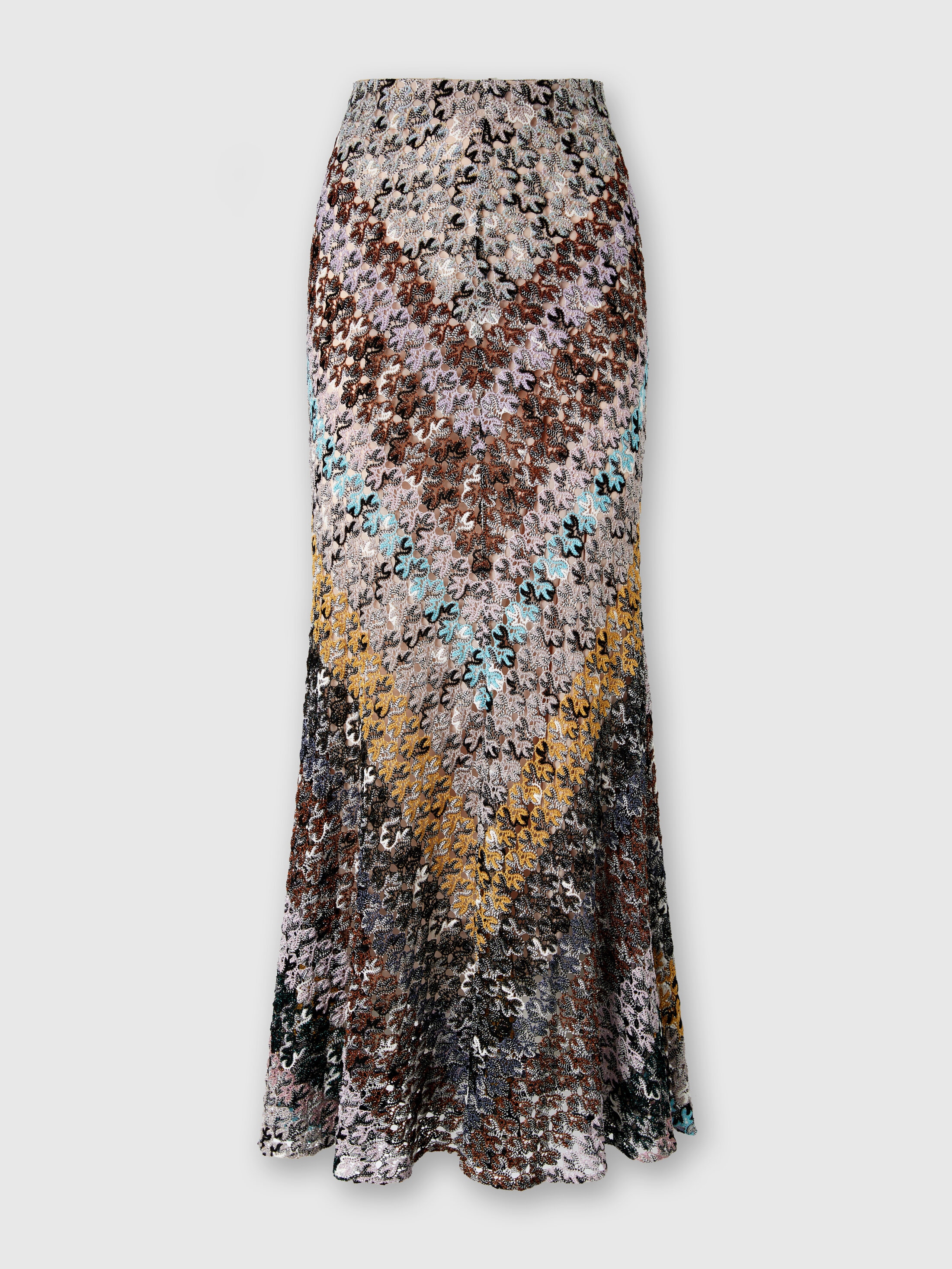 Missoni Flared Long Skirt In Lace In Multi