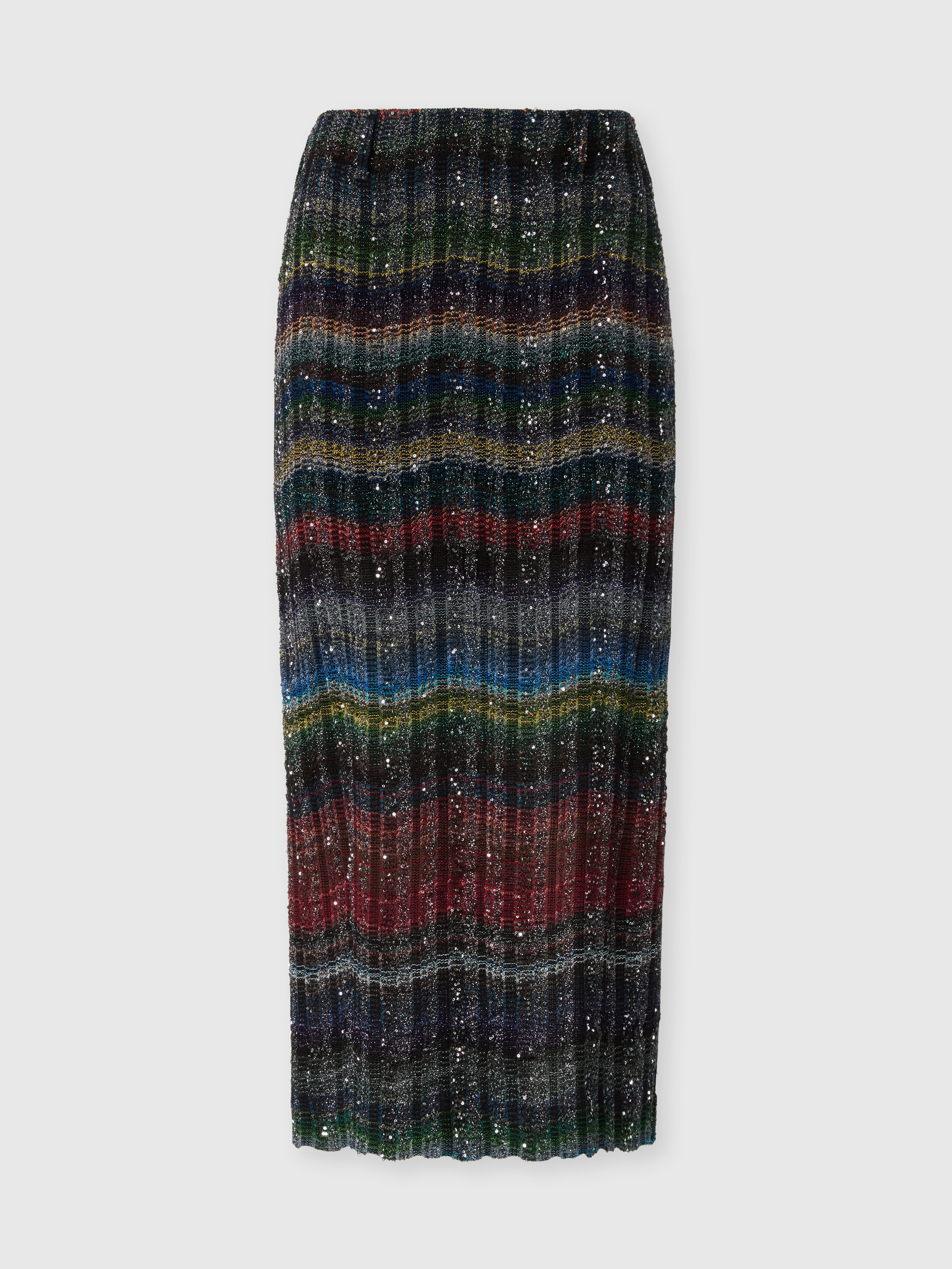 Missoni Long Pencil Skirt With Wave Pattern In Multi