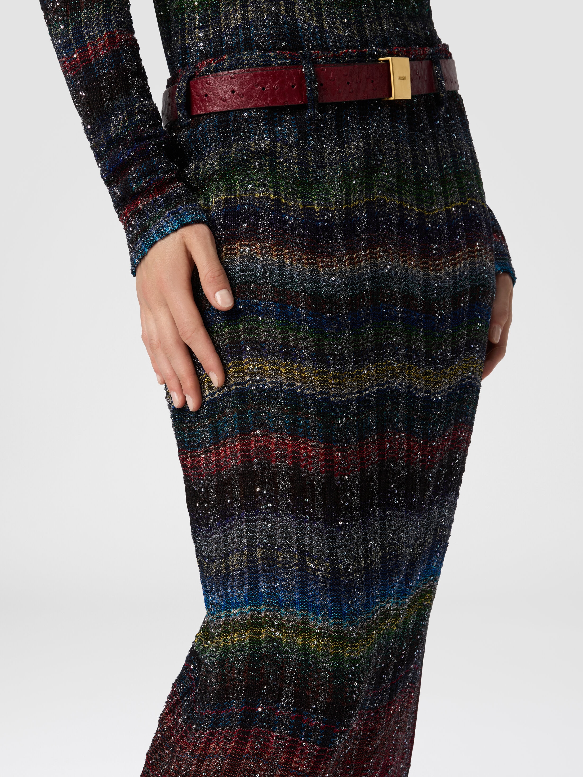 Long pencil skirt with wave pattern Multicoloured | Missoni