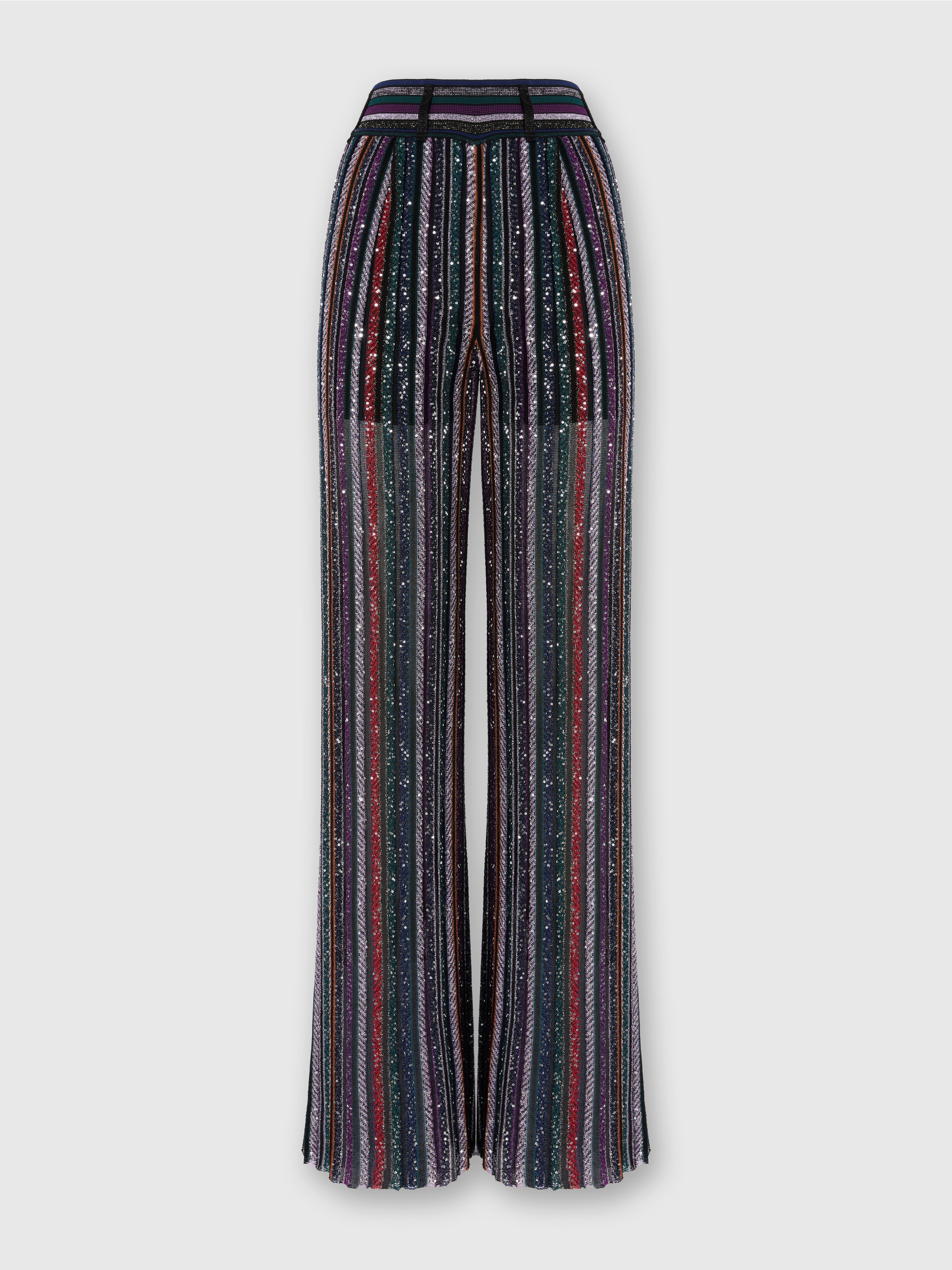 Missoni Herringbone-striped Sequin-embellished Trousers In Multi