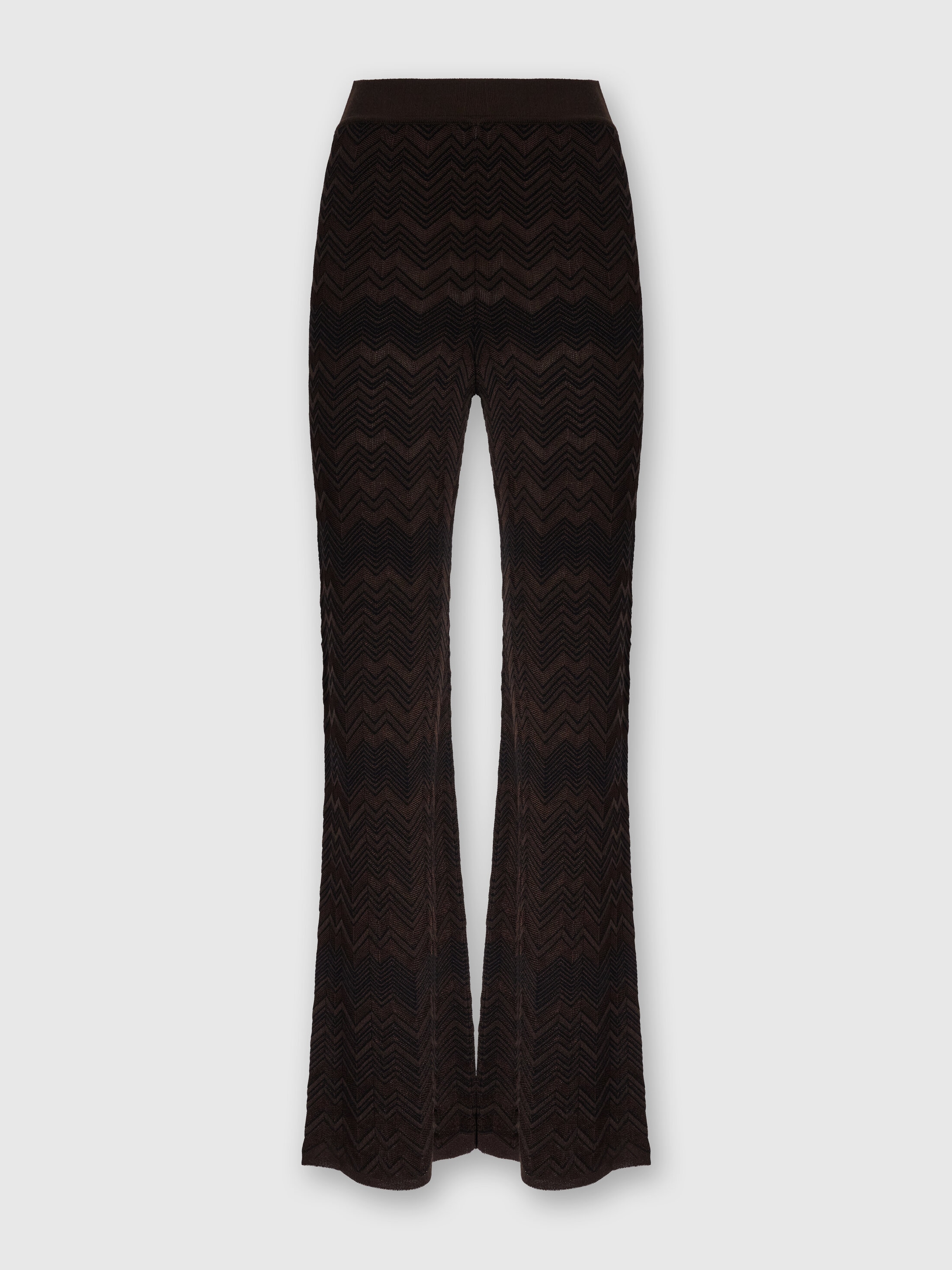 パンツ MISSONI Woman Pants Black DS24WI03BV00F3 93911 Straight Long Pants in Chevron Pattern Black | Missoni