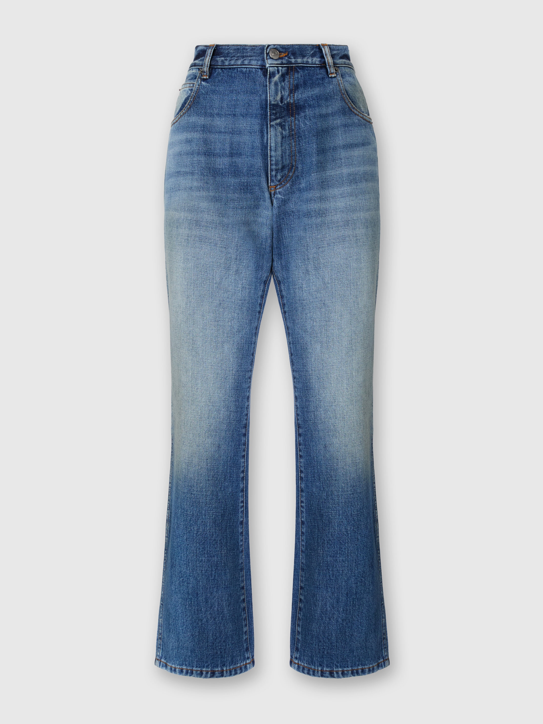 Missoni Five-pocket Mid-rise Washed Denim Pants In Blue