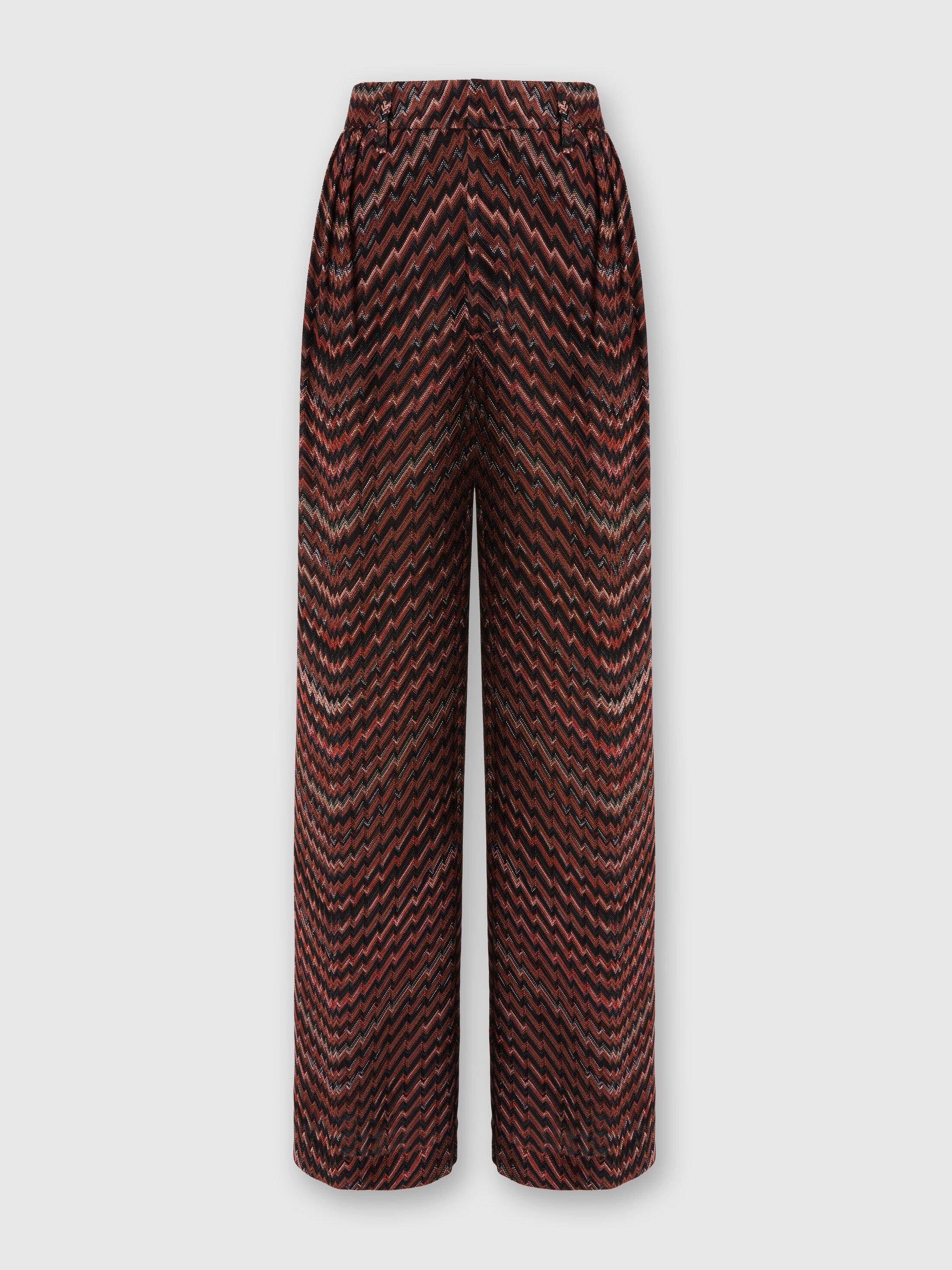 Missoni Mid-rise Tailored Pants With Zigzag Pattern In Brown