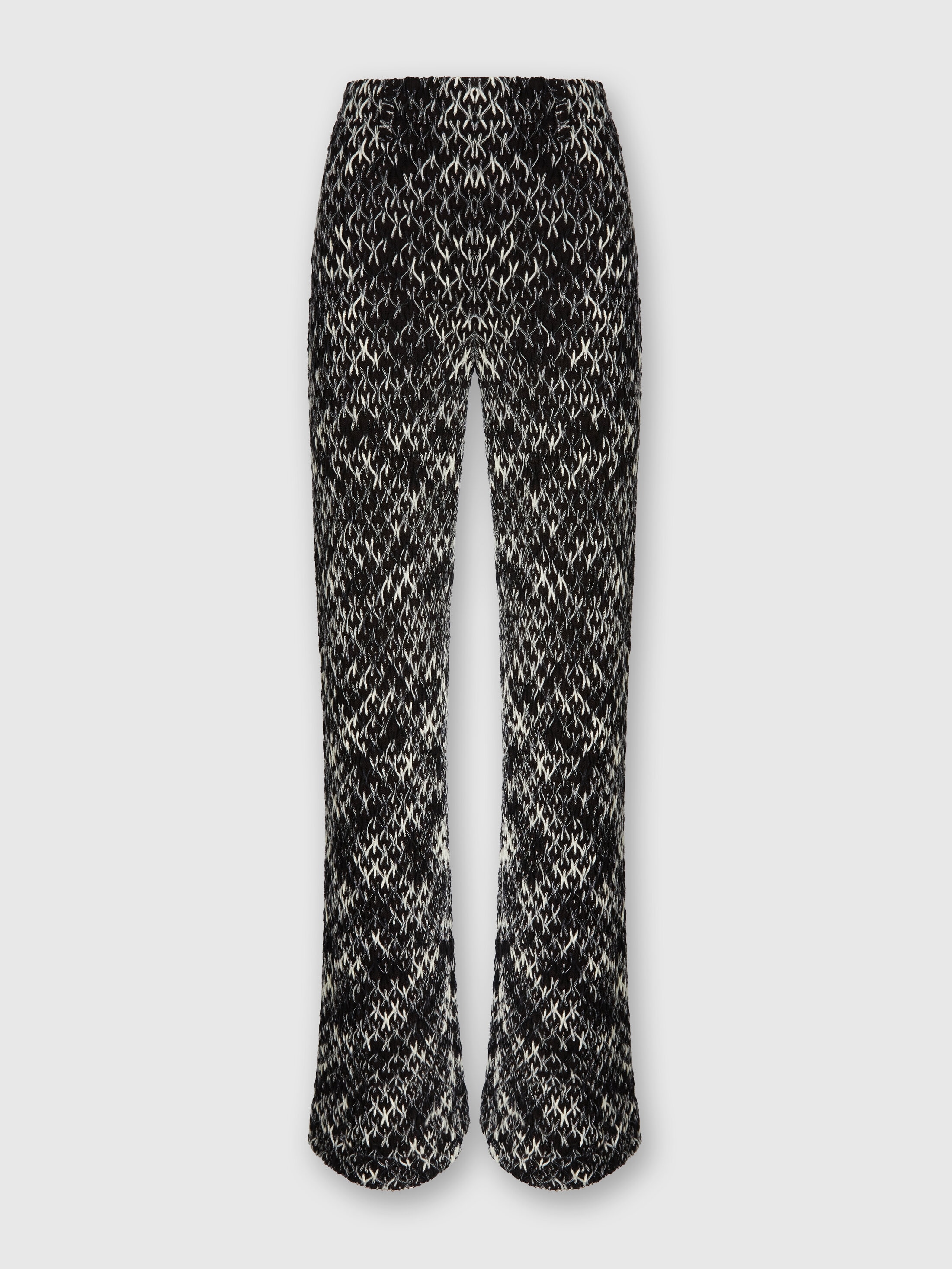 Missoni Crochet-knit Space-dyed Wool-blend Wide-leg Pants In Black