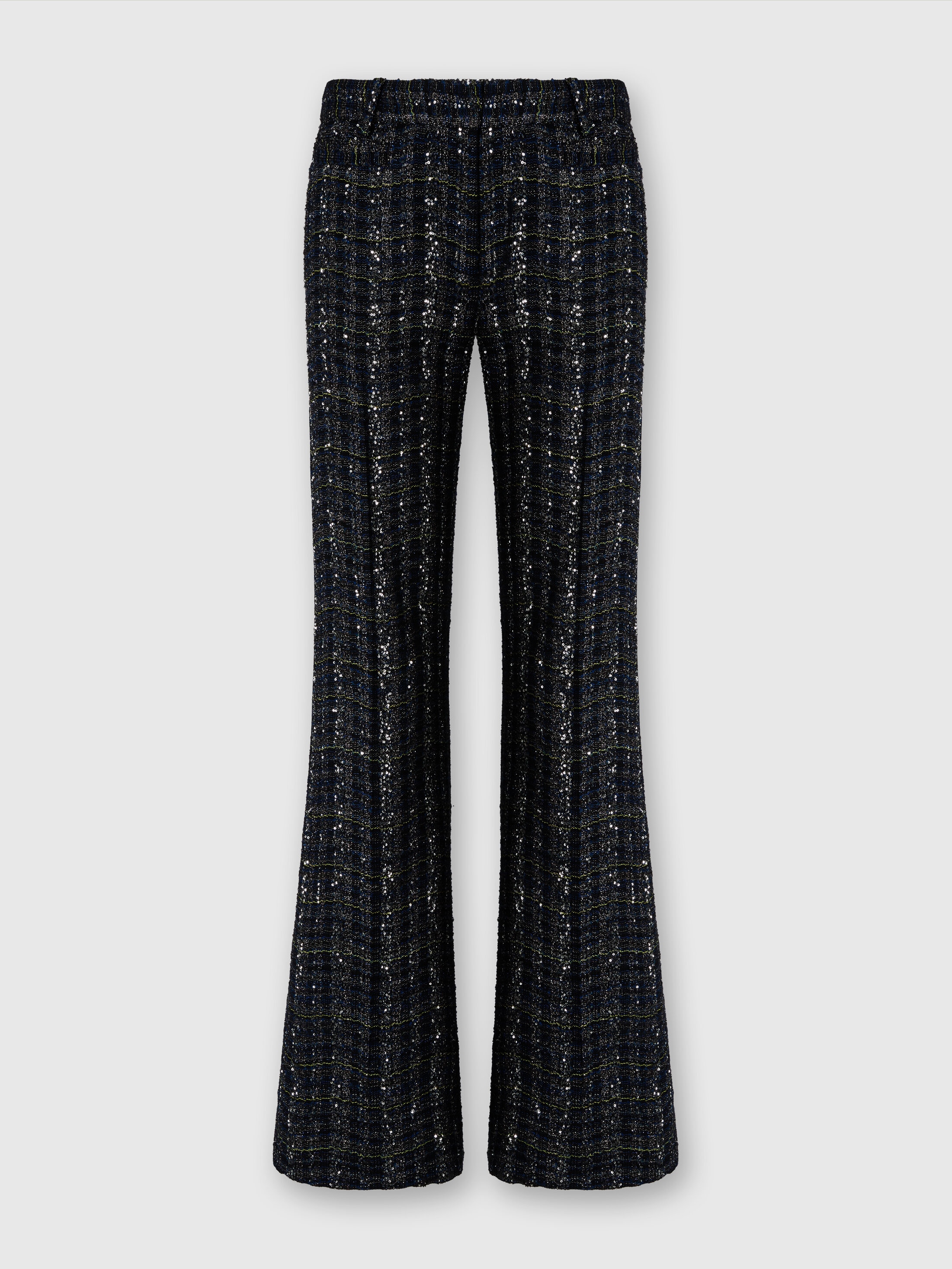 Missoni Tailored Check And Wave Pattern Trousers In Black
