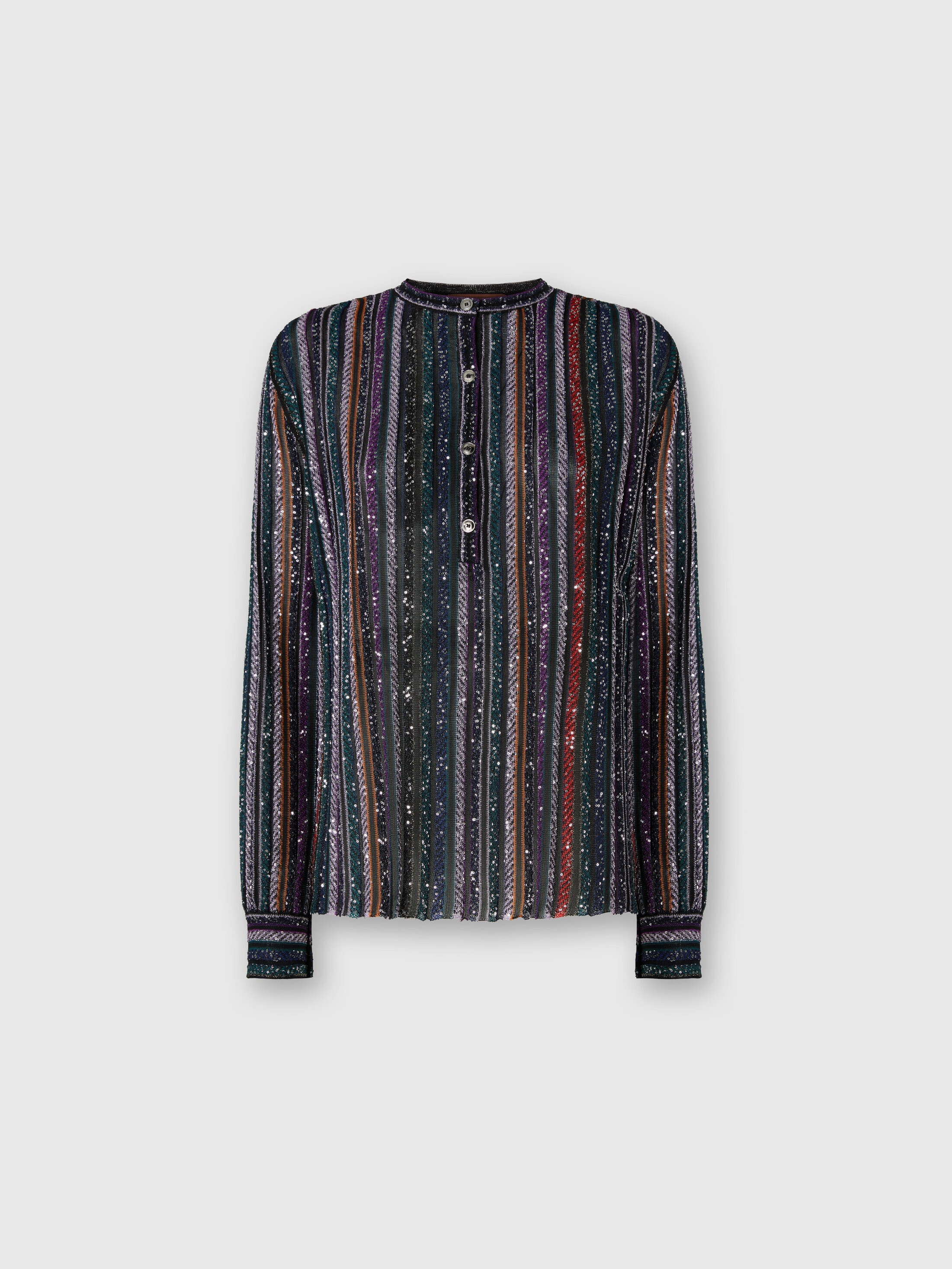 Missoni Henley Blouse With Mandarin Collar In Multi