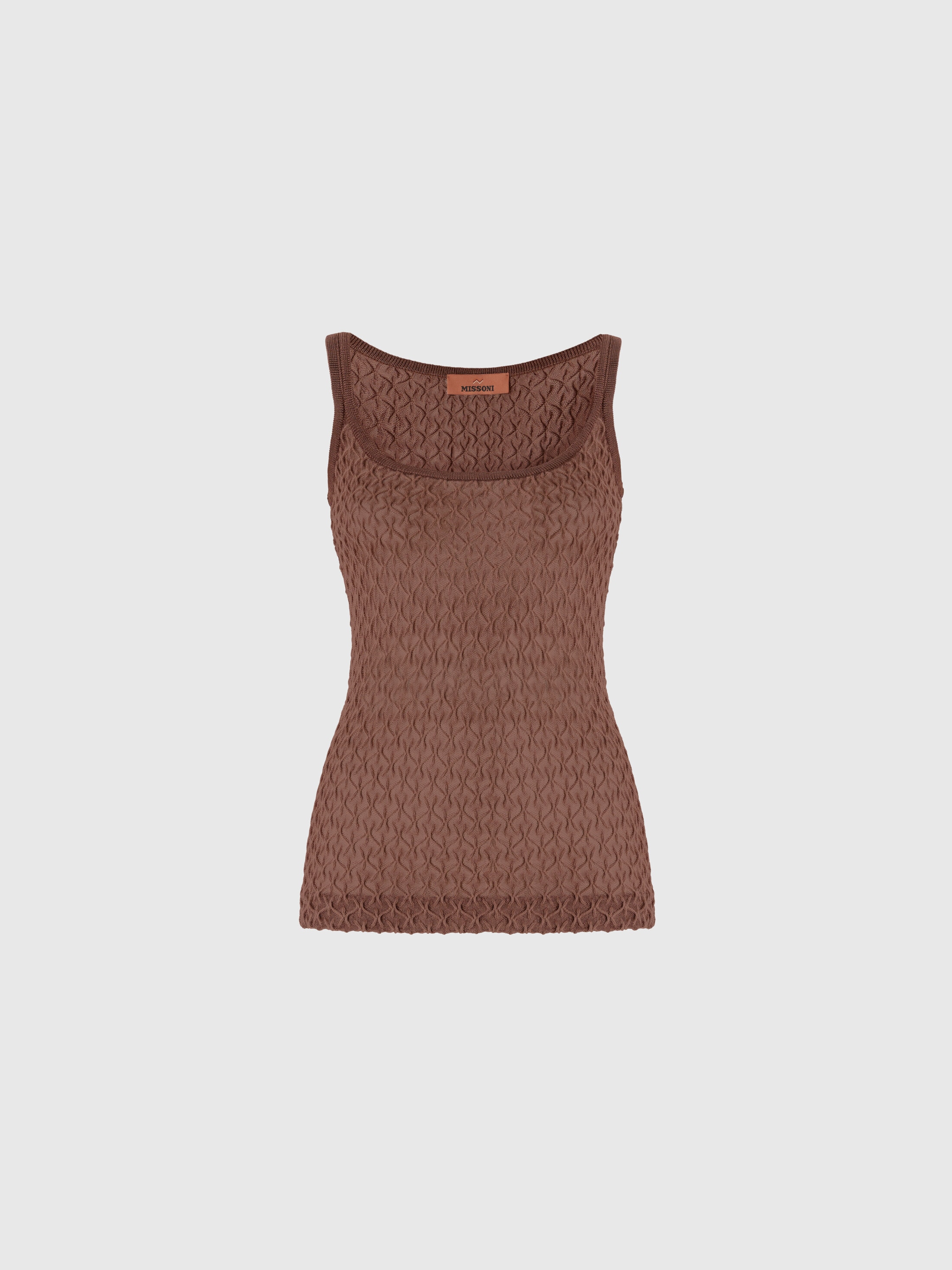Missoni Textured Sleeveless Tank Top In Brown