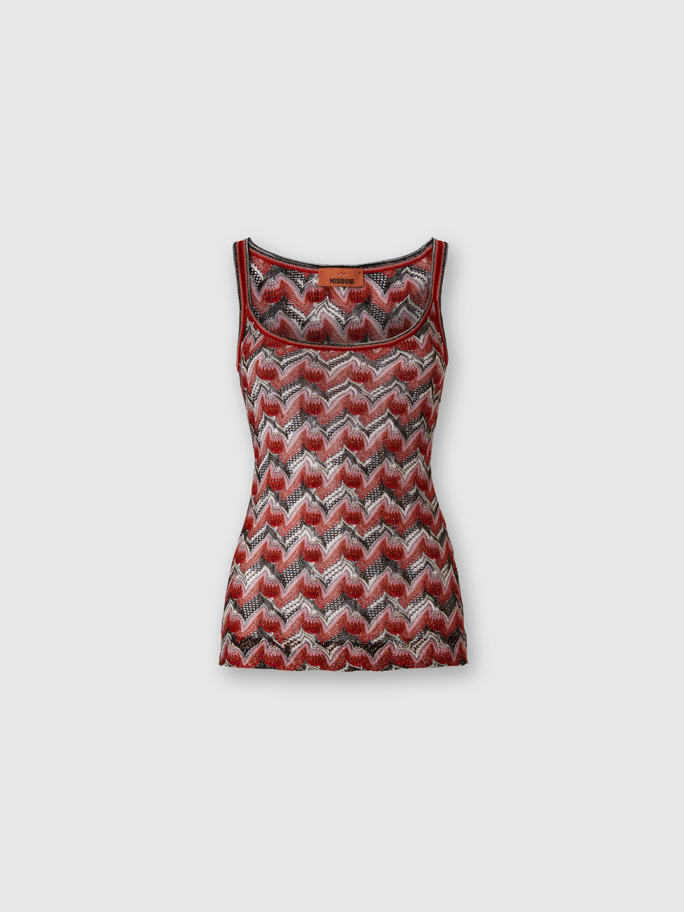 Missoni Viscose Tank Top With Round Neckline In Multi