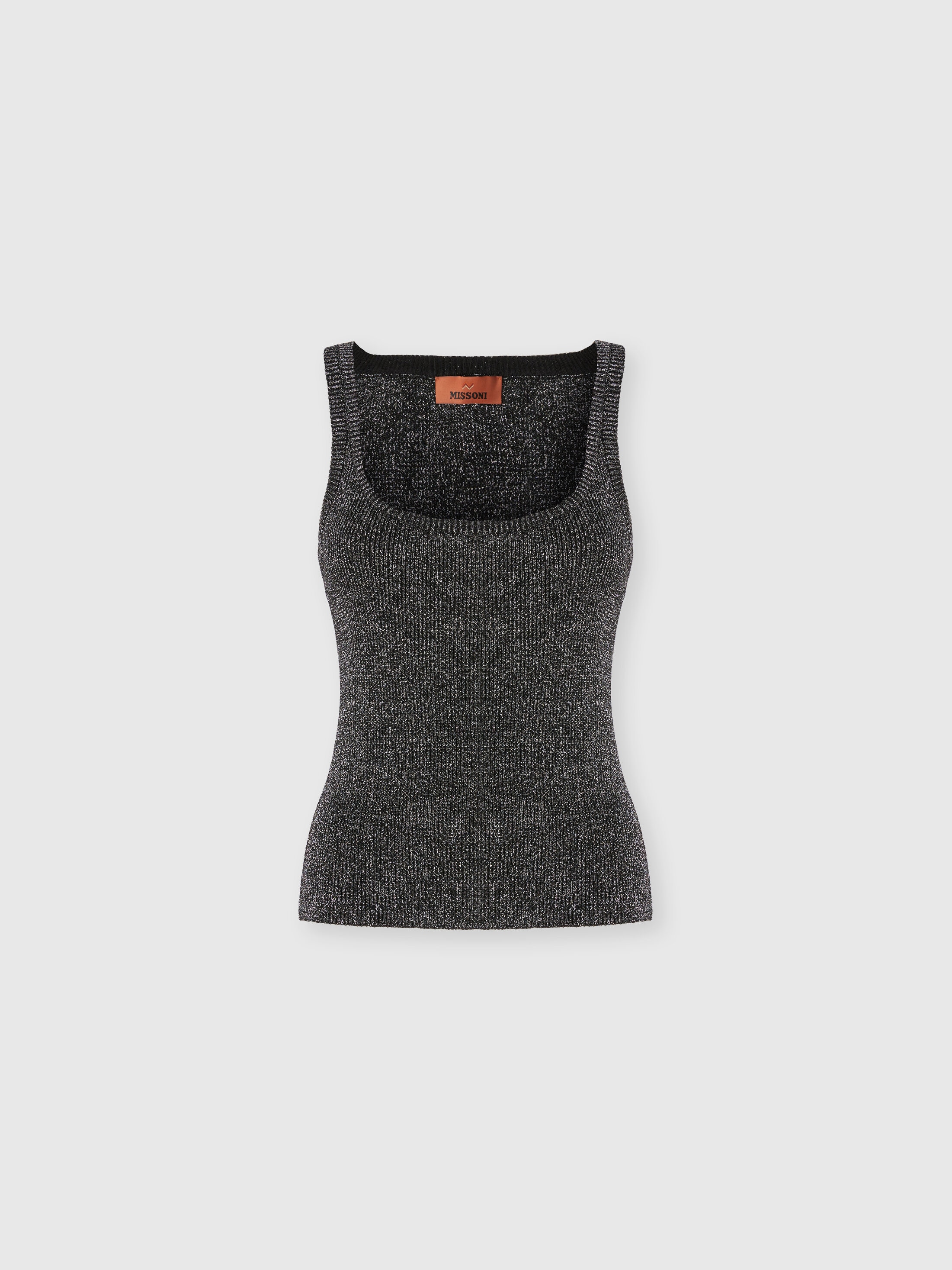 Missoni Scoop-neck Metallic-effect Tank Top In Black