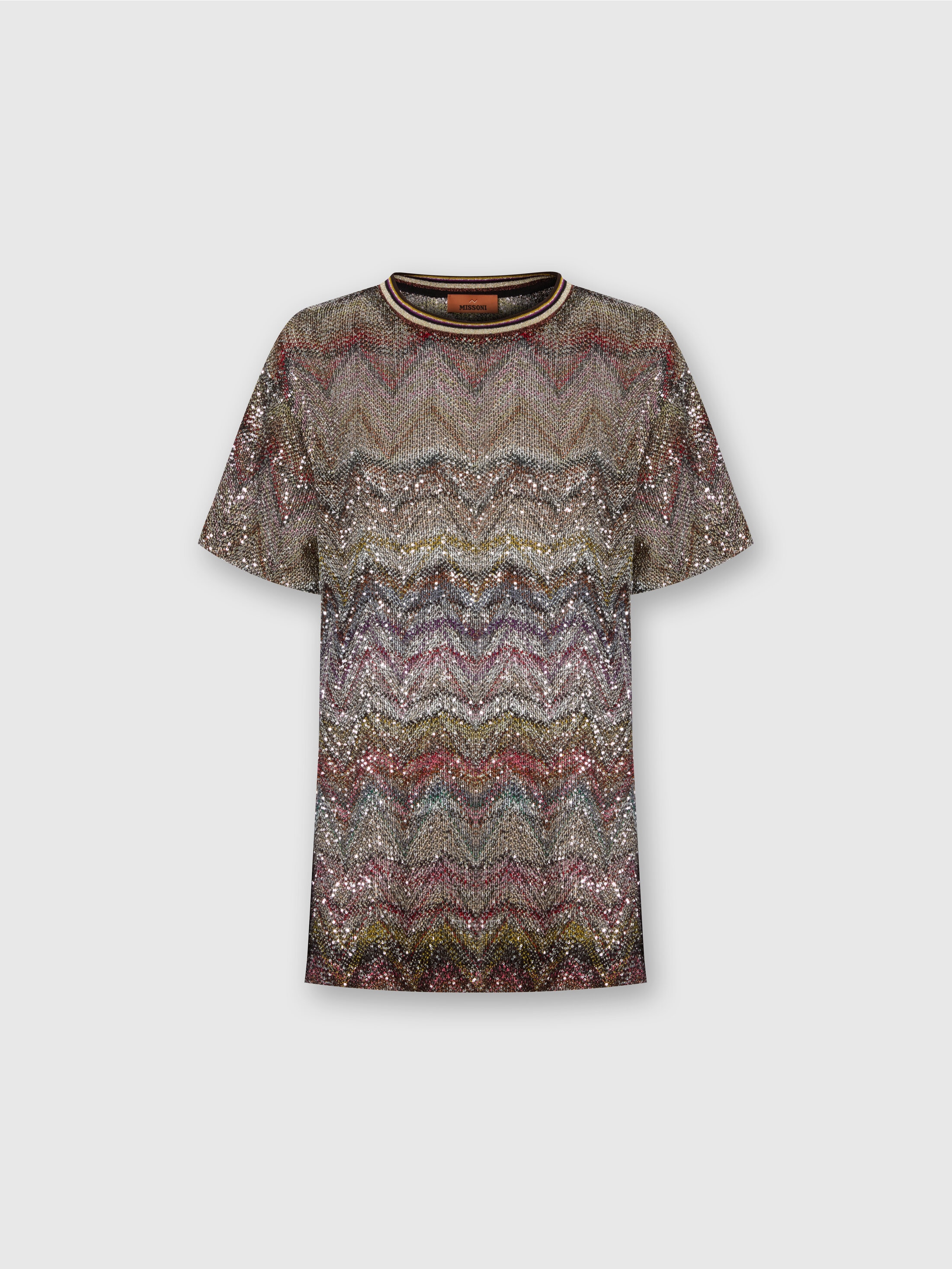 Tシャツ・カットソー MISSONI FW25 'Caperdoni' T-shirt (DS25WL04BC005G S01HU) T-shirt manica corta zig zag e paillettes Multicolore | Missoni