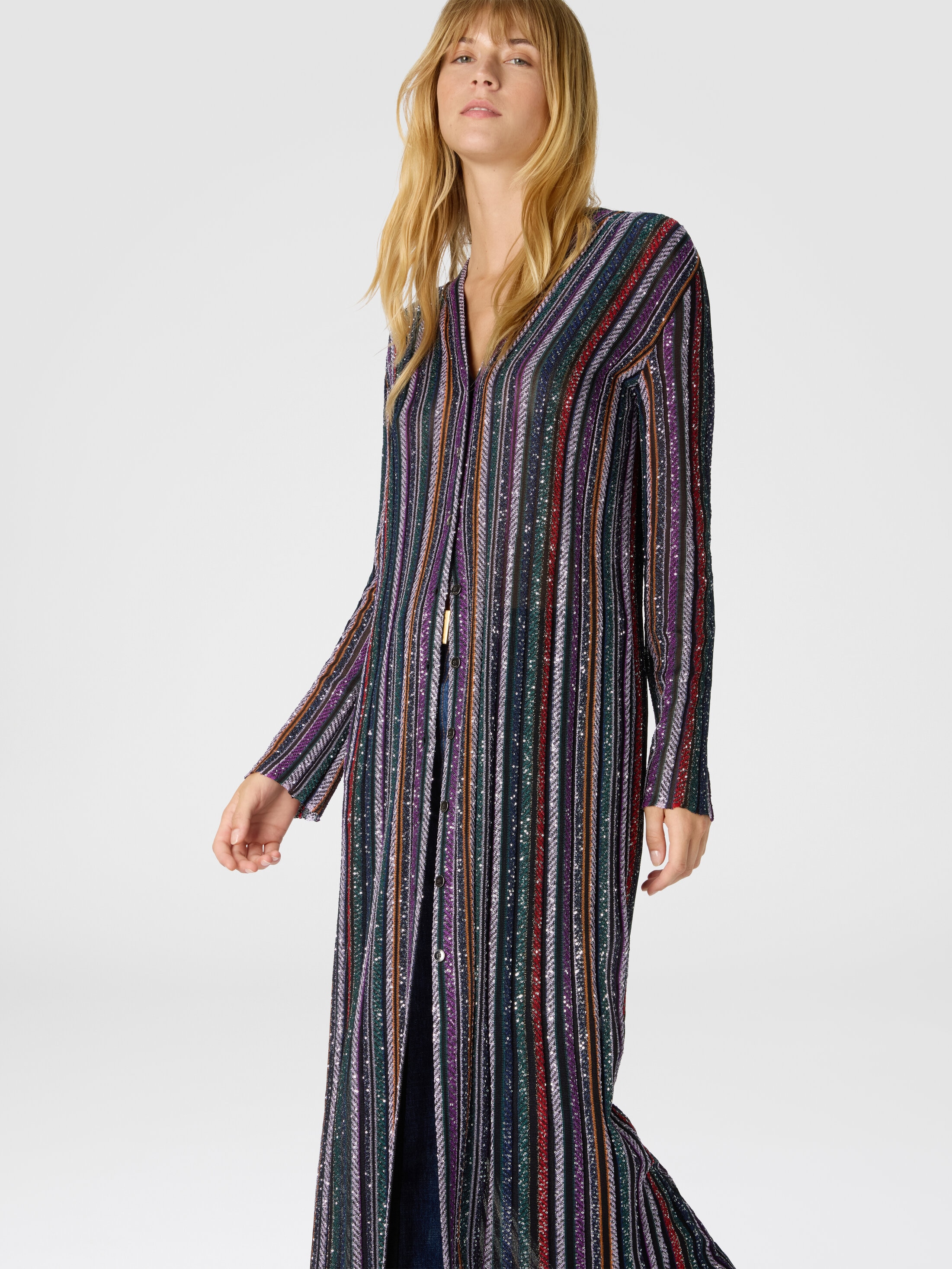 MISSONI✨ウール・モヘア混ストライプロングコート Striped faux fur coat in multicoloured - Missoni | Mytheresa