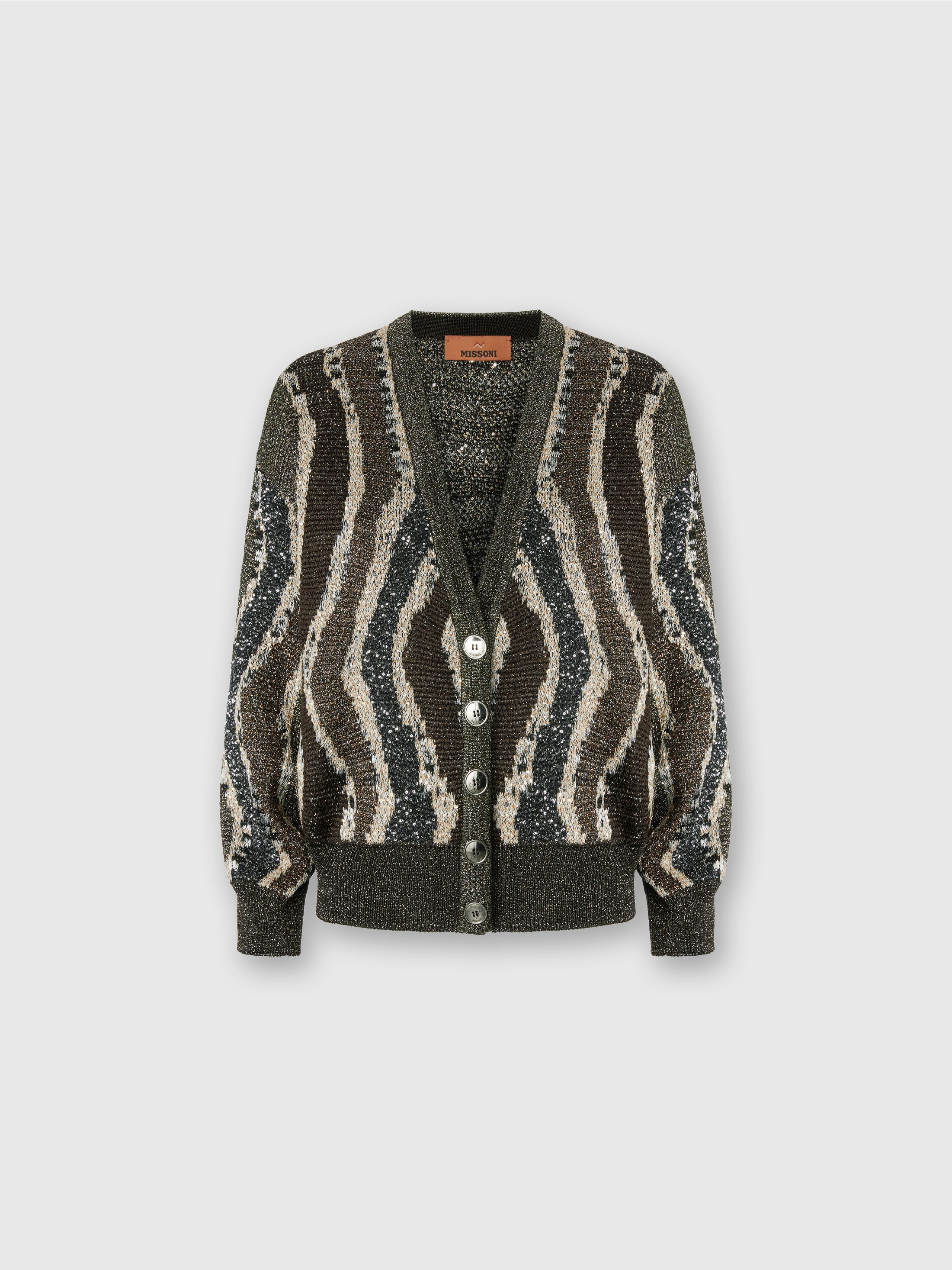 Missoni Wave Pattern Cardigan Sweaters And Cardigans Multicolor In Brown