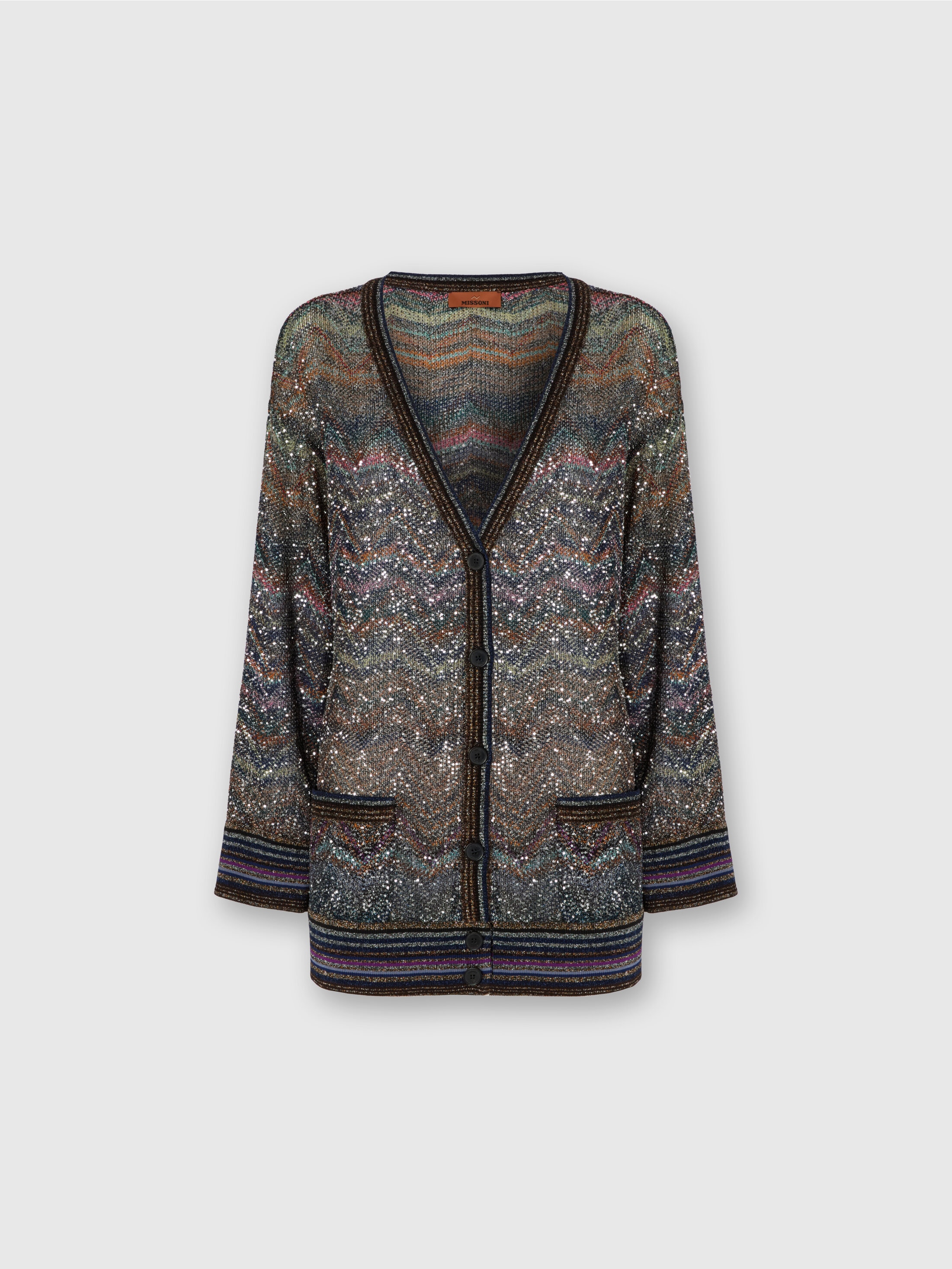 Missoni Zigzag Pattern Cardigan Sweaters And Cardigans Multicolor In Brown