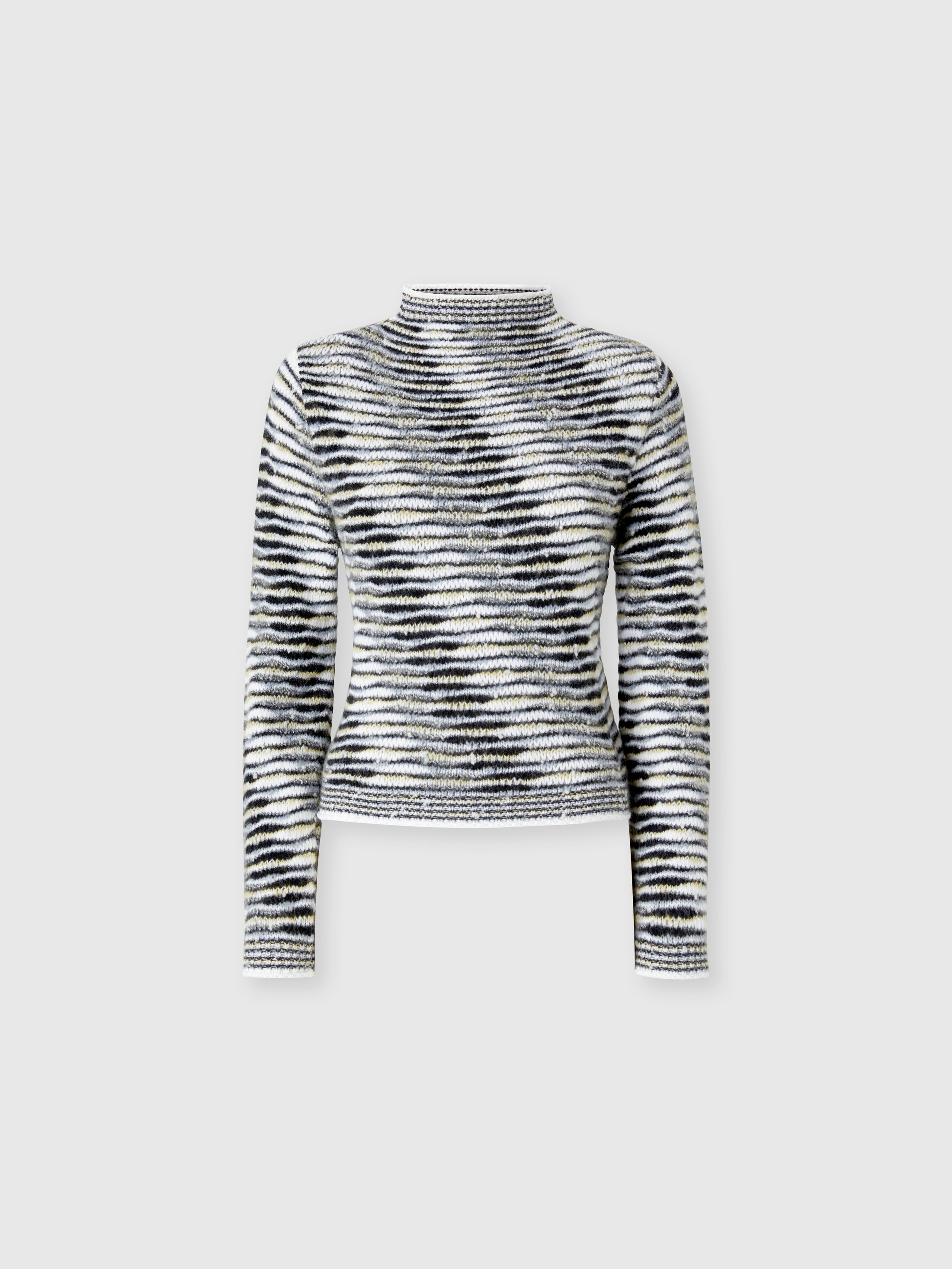 Missoni Mock Neck Sweater With Flame Pattern In Multi