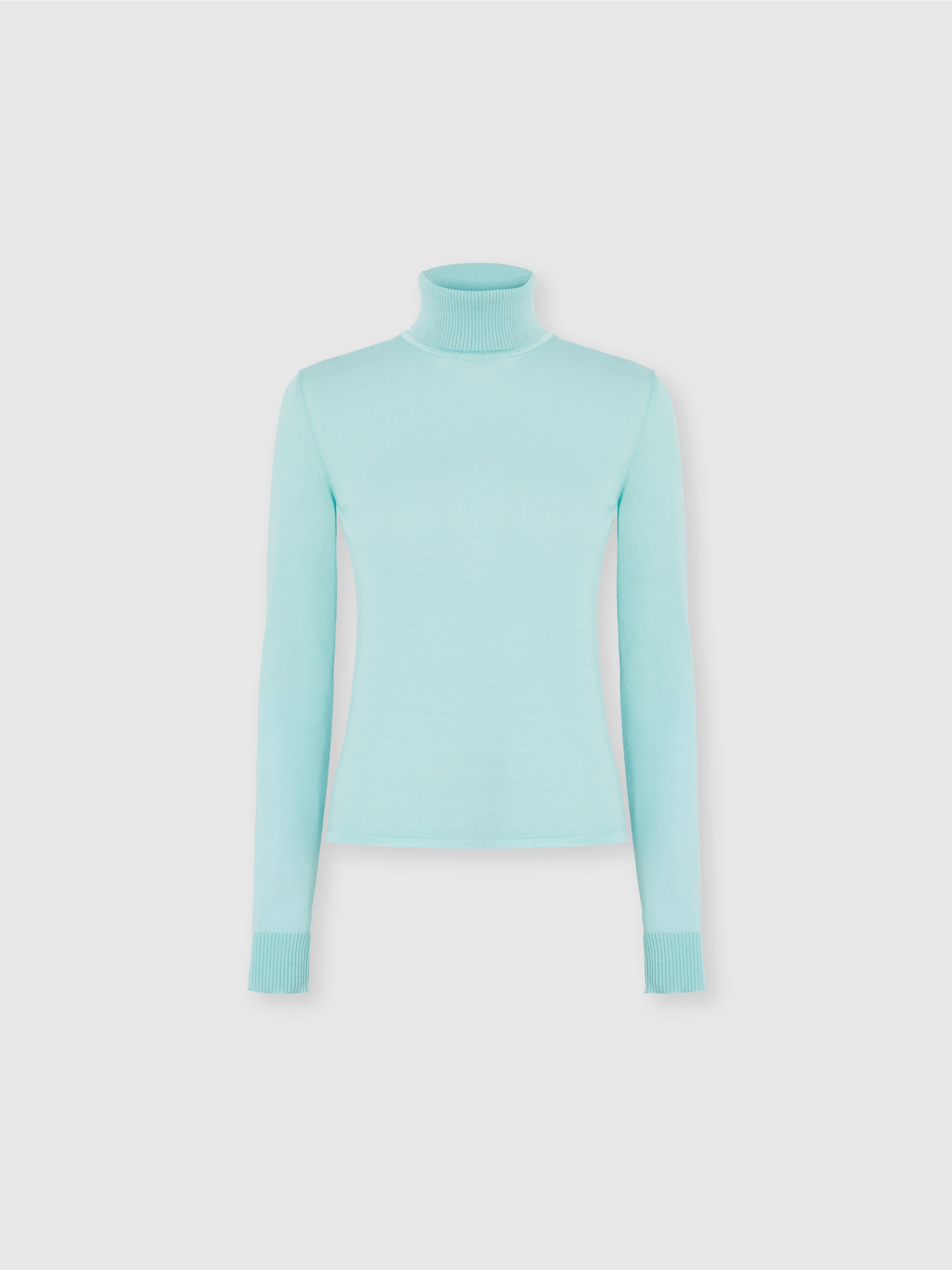 Missoni High-neck Sweater In Smooth Knit In Blue