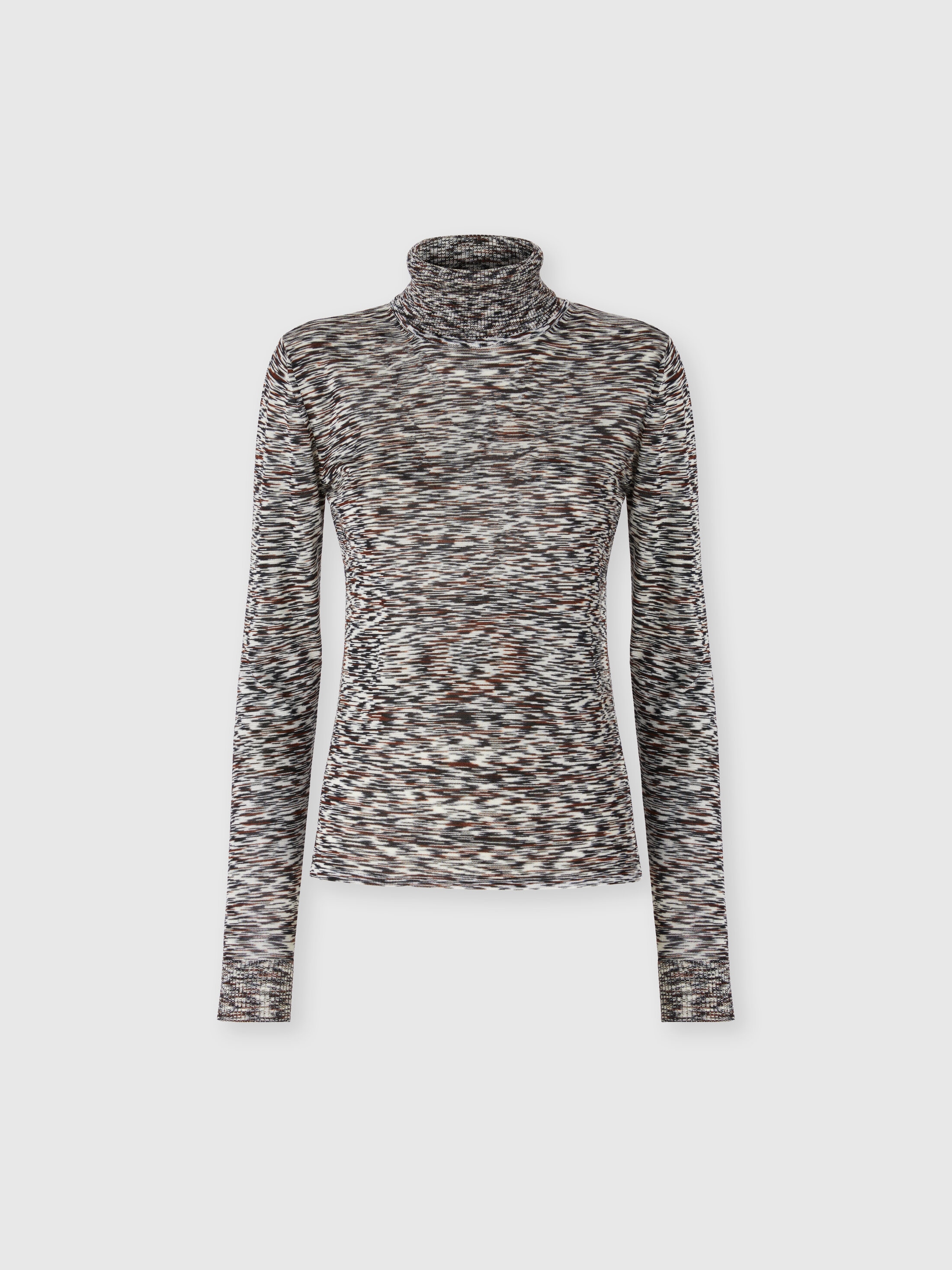 Missoni High-neck Sweater In Flame Smooth Knit In Black