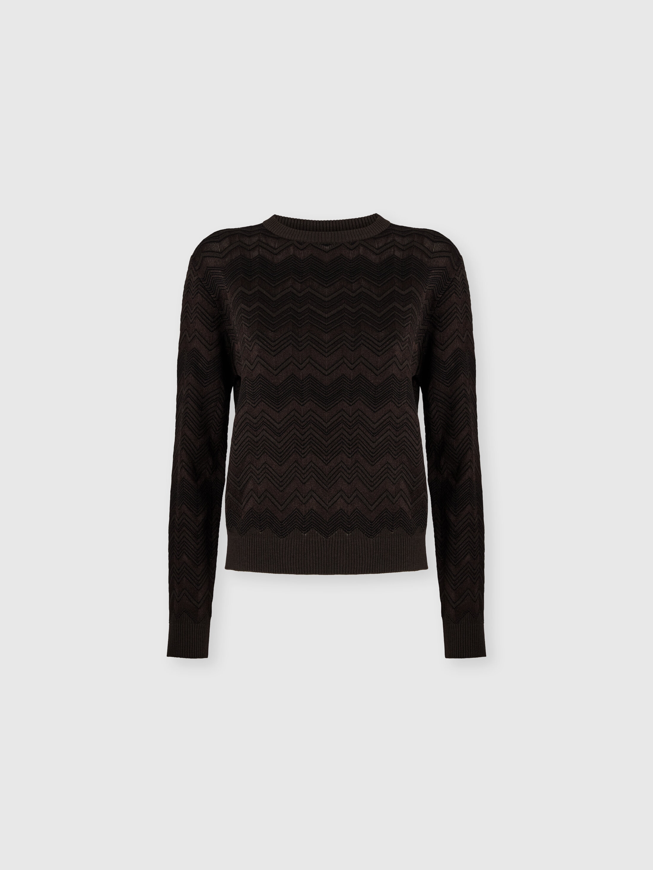 Missoni Crew Neck Sweater With Chevron Pattern In Animal Print
