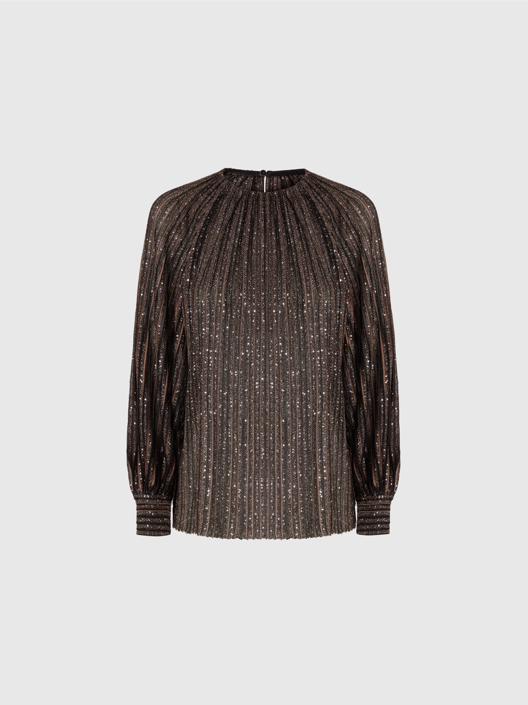 Missoni Striped Sequined Blouse In Brown