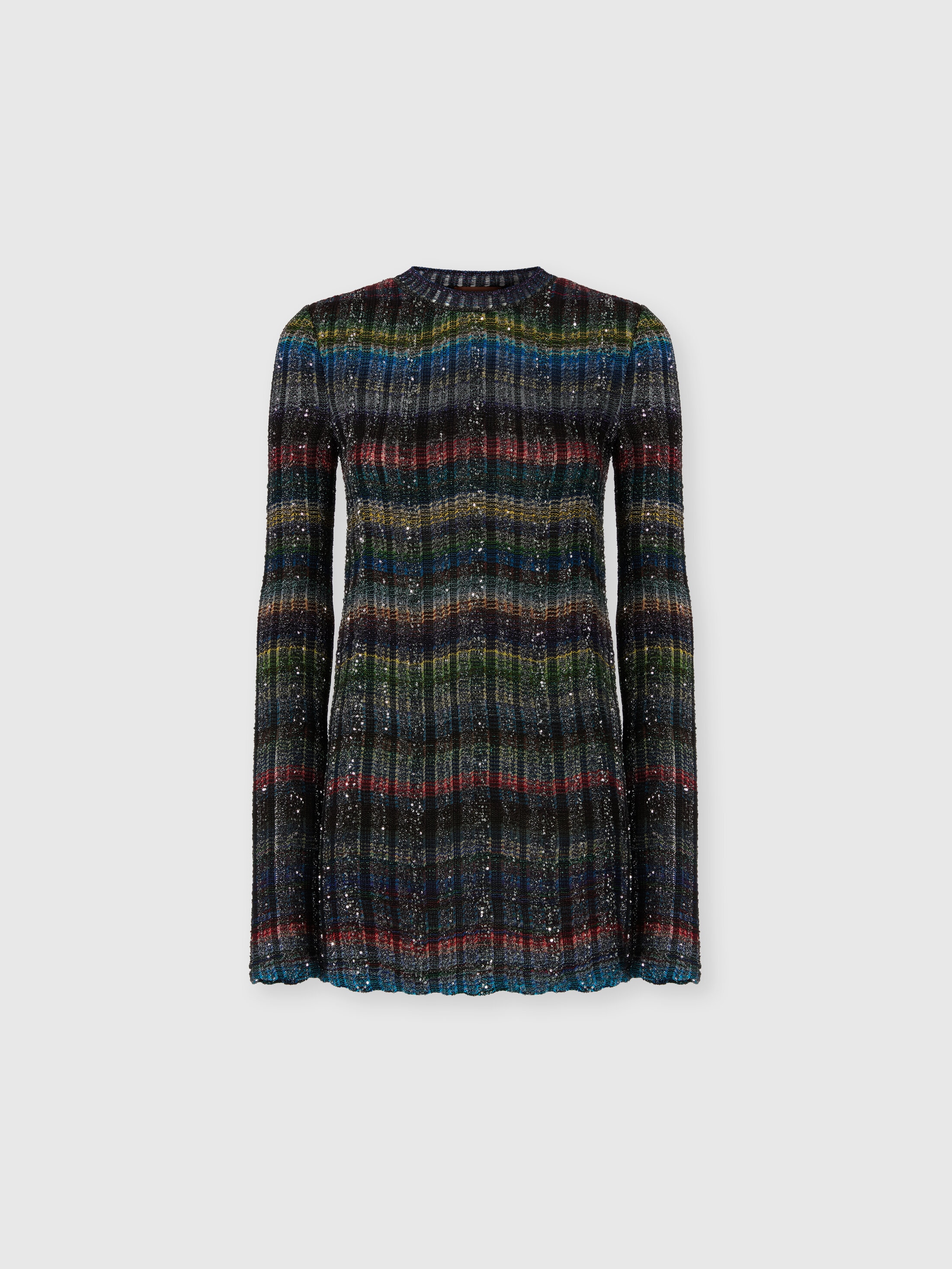 Missoni Crew Neck Sweater With Wave Pattern In Multi