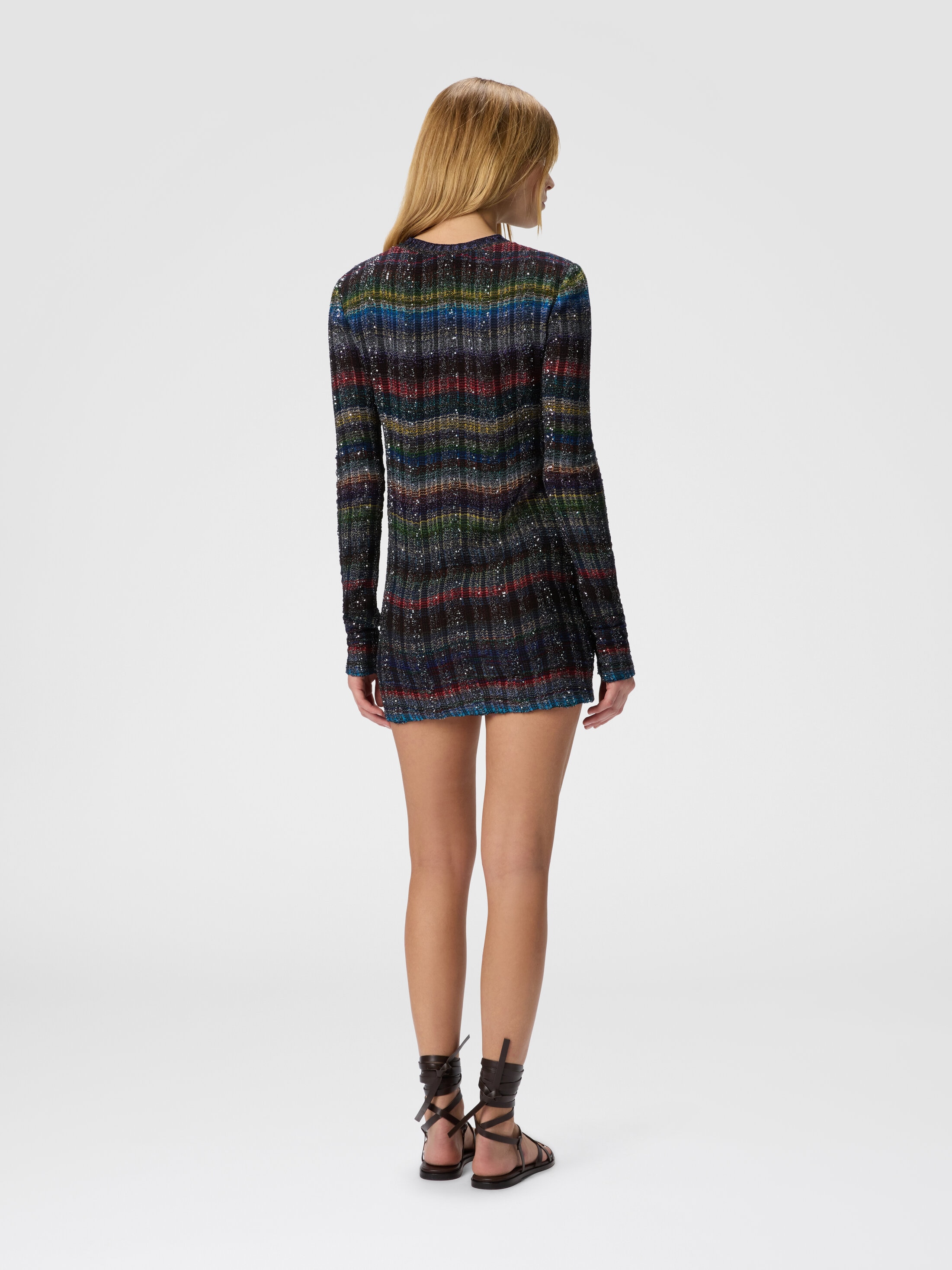 Crew neck sweater with wave pattern Multicoloured | Missoni